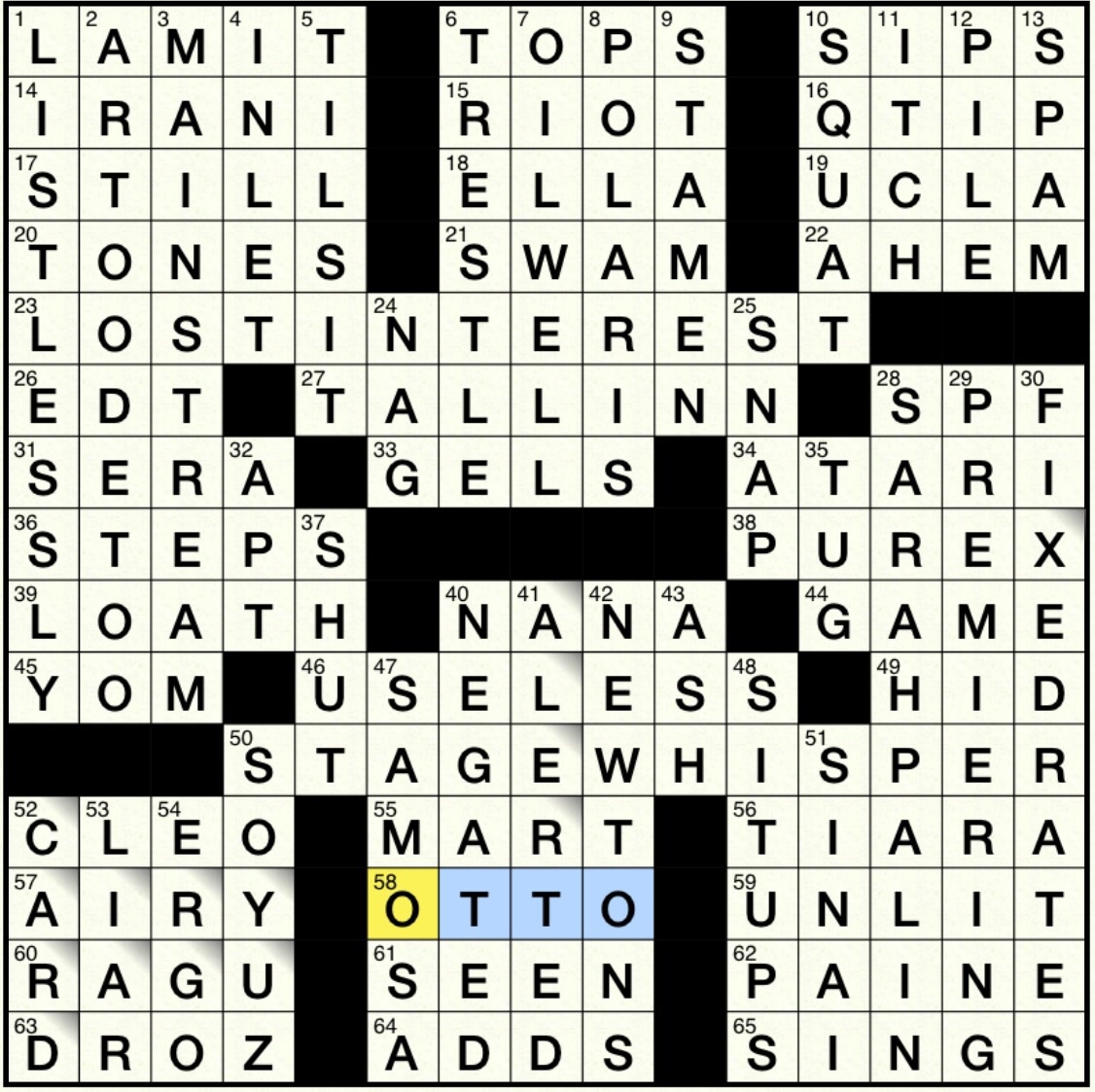 today's newsday crossword puzzle answers