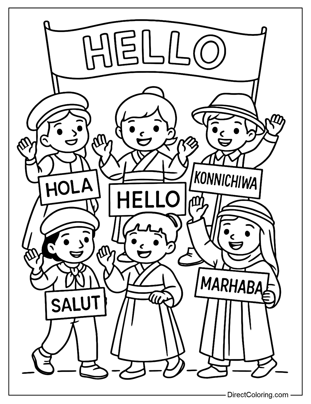 Say Hello Coloring Pages Free PDF To Download And Print Say Hello Coloring Pages Free PDF To Download And Print