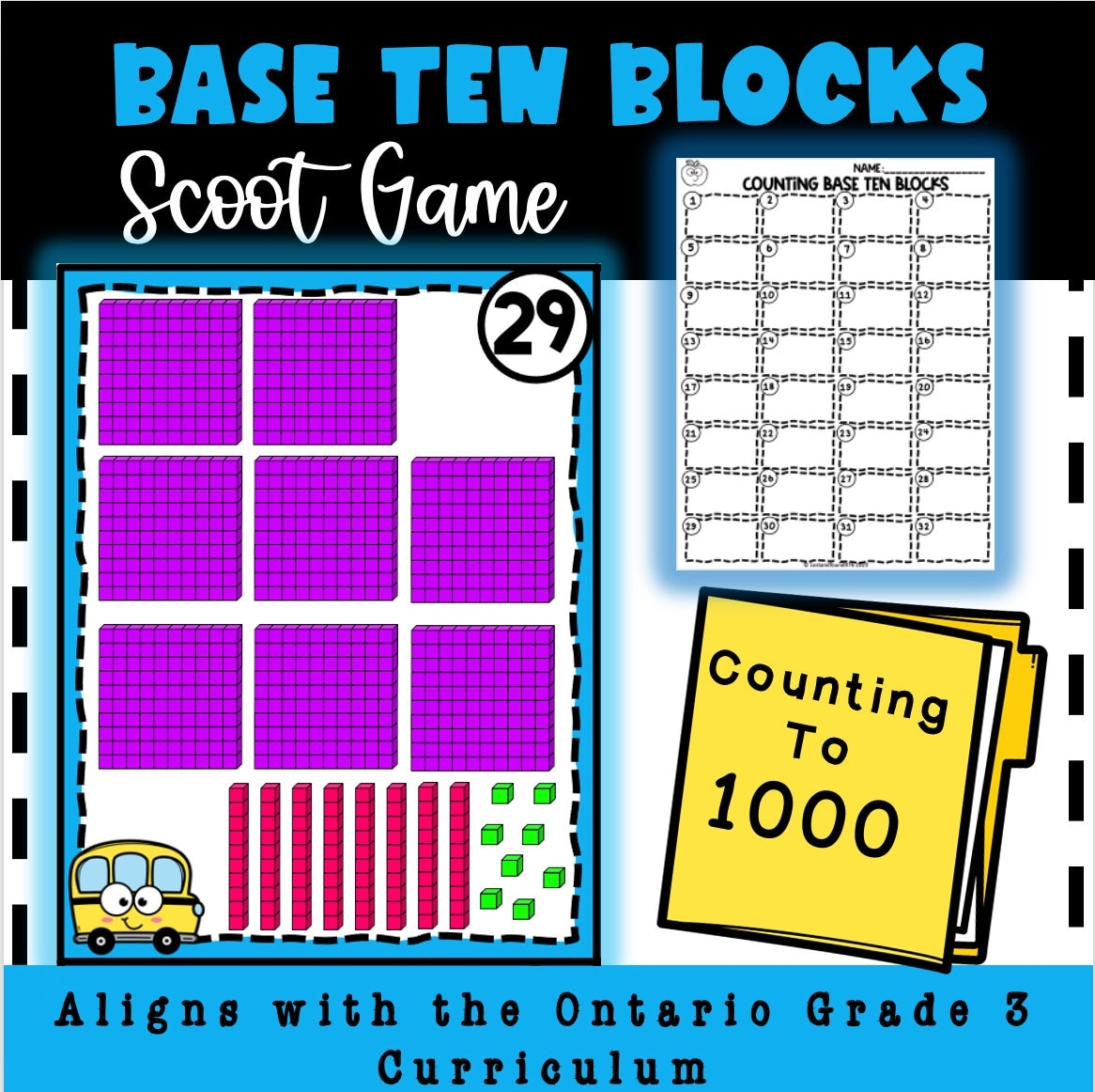 Scoot Base Ten Blocks counting To 1000 Etsy Scoot Base Ten Blocks counting To 1000 Etsy