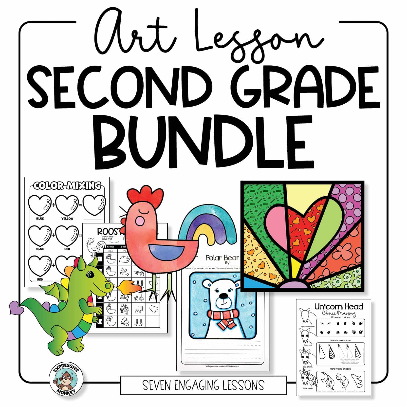 Second Grade Art Lessons Bundle Of Elementary Art Activities Expressive Monkey Second Grade Art Lessons Bundle Of Elementary Art Activities Expressive Monkey