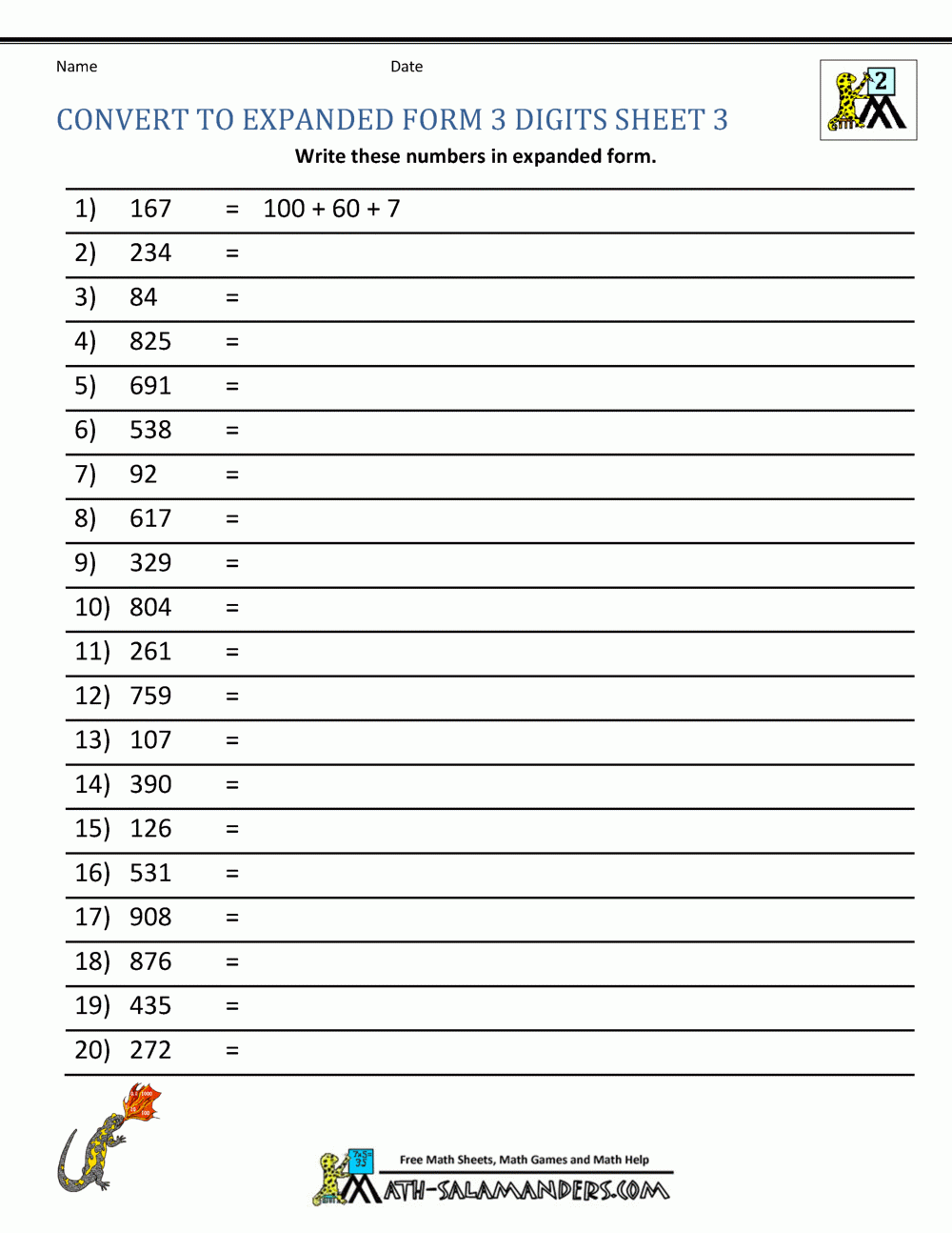 Second Grade Place Value Worksheets Second Grade Place Value Worksheets