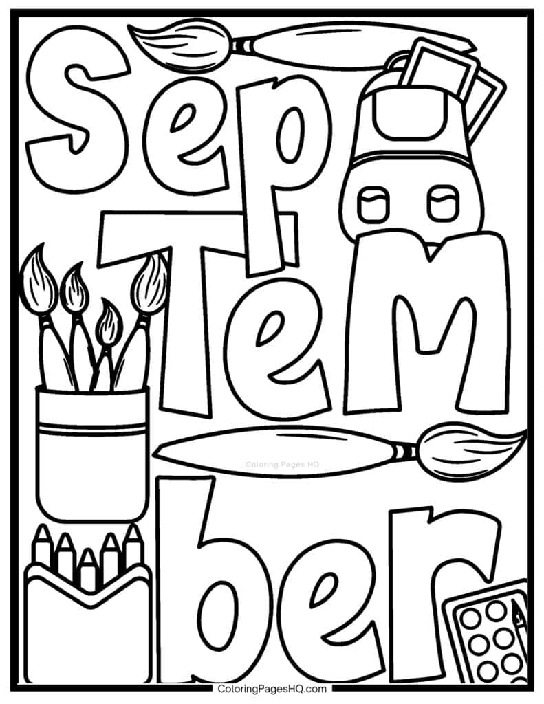 September Coloring Pages Free PDF Printables Coloring Pages HQ
