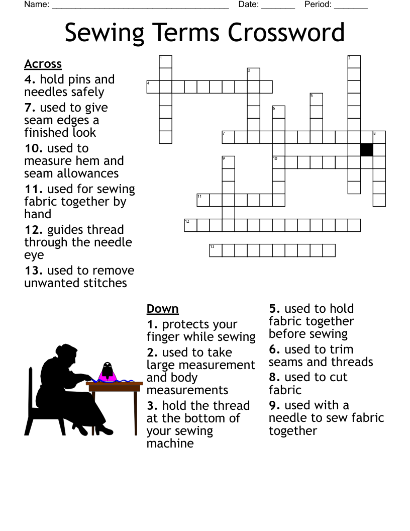 Sewing Terms Crossword WordMint Sewing Terms Crossword WordMint