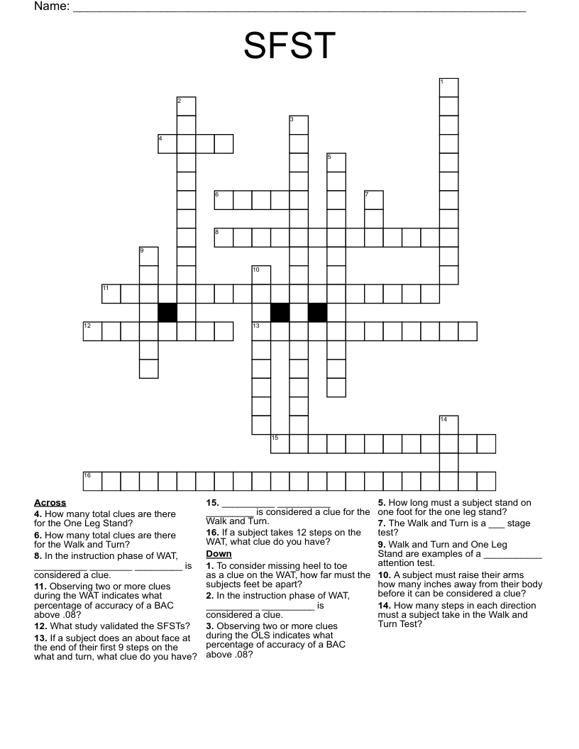 SFST Crossword WordMint