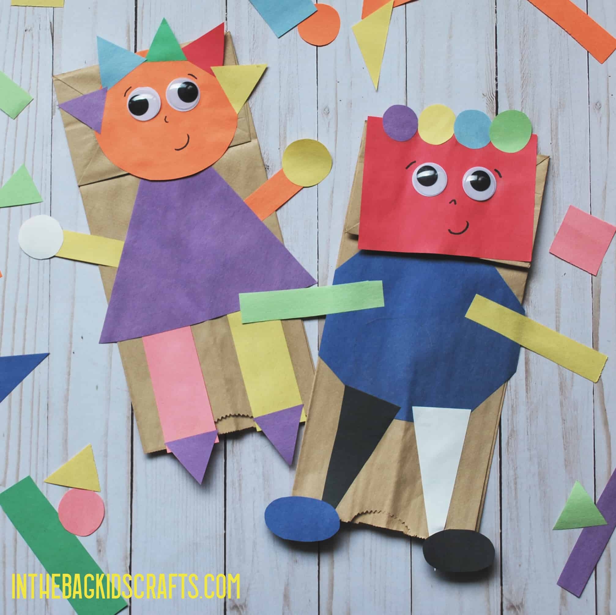 Shape Paper Bag Puppets In The Bag Kids Crafts Shape Paper Bag Puppets In The Bag Kids Crafts