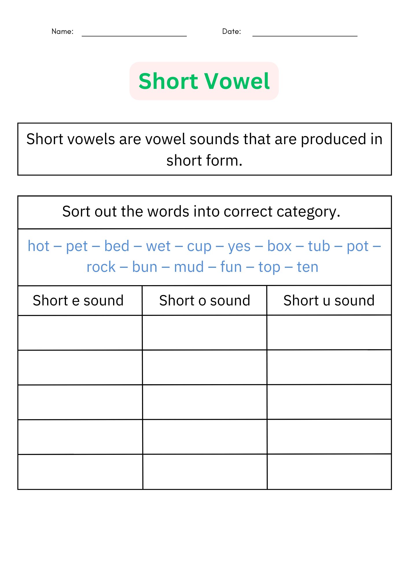Short Vowel And Long Vowel Worksheets Vowel Sounds Activities For Grade 1 Made By Teachers Short Vowel And Long Vowel Worksheets Vowel Sounds Activities For Grade 1 Made By Teachers