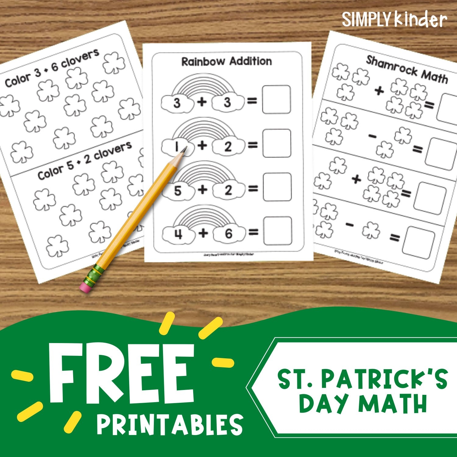 Simple St Patricks Day Math Printables Simply Kinder Simple St Patricks Day Math Printables Simply Kinder