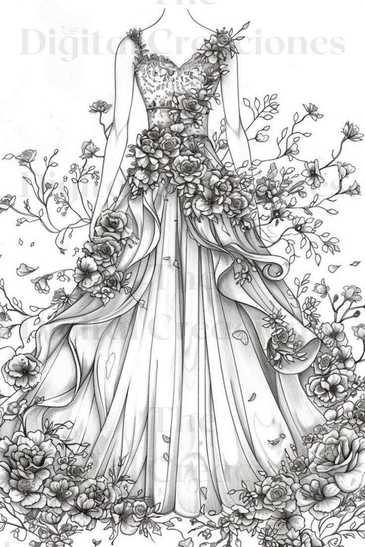 Sketch Coloring Pages Of Fashion Dresses 100 Fashion Dresses Coloring Pages For Kids Adults printable