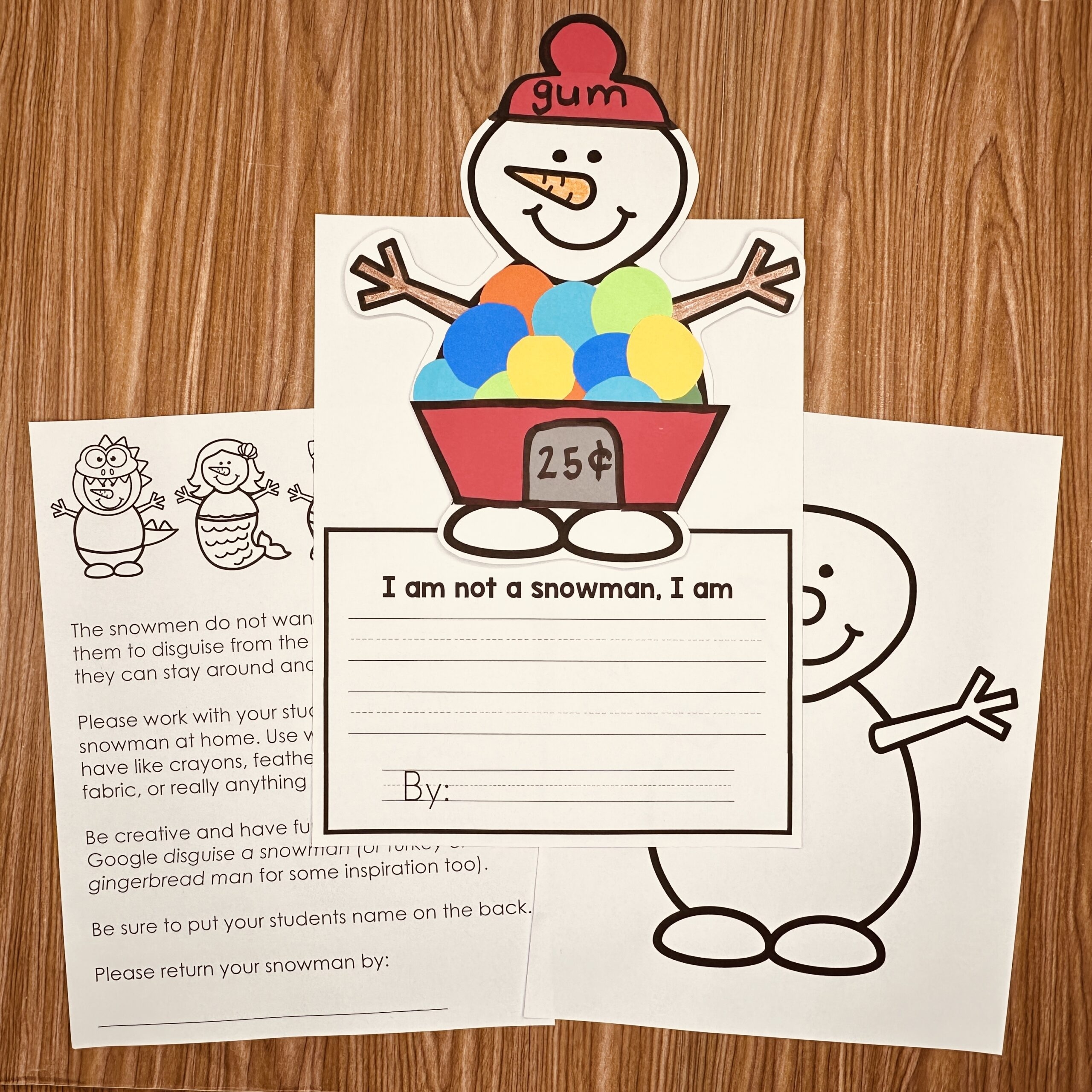 Snowman In Disguise Family Project Simply Kinder Printable Membership Snowman In Disguise Family Project Simply Kinder Printable Membership