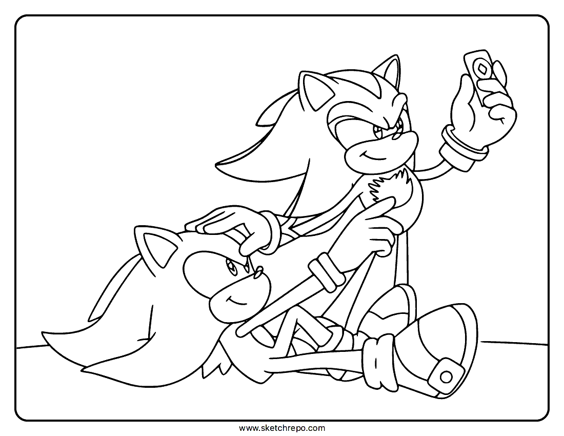 shadow sonic coloring page shadow sonic coloring page