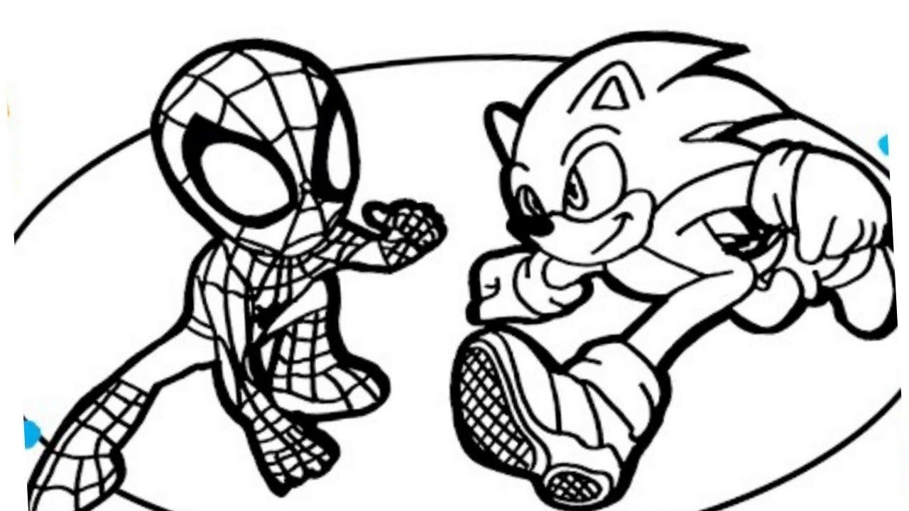 sonic spiderman coloring pages sonic spiderman coloring pages