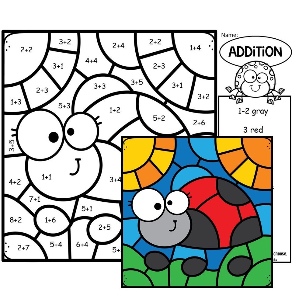 Spring Color By Number Addition To 10 Insects Bugs Made By Teachers Spring Color By Number Addition To 10 Insects Bugs Made By Teachers