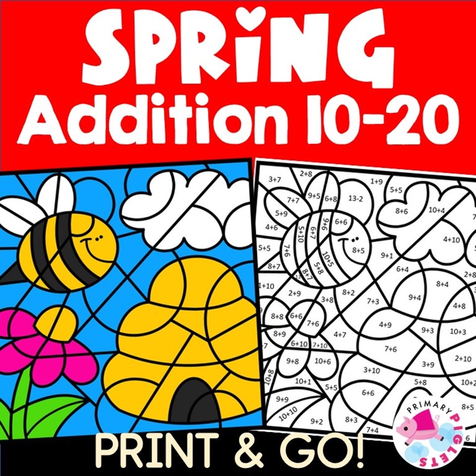 SPRING COLOR BY NUMBER CODE ADDITION SUMS 10 20 Made By Teachers SPRING COLOR BY NUMBER CODE ADDITION SUMS 10 20 Made By Teachers