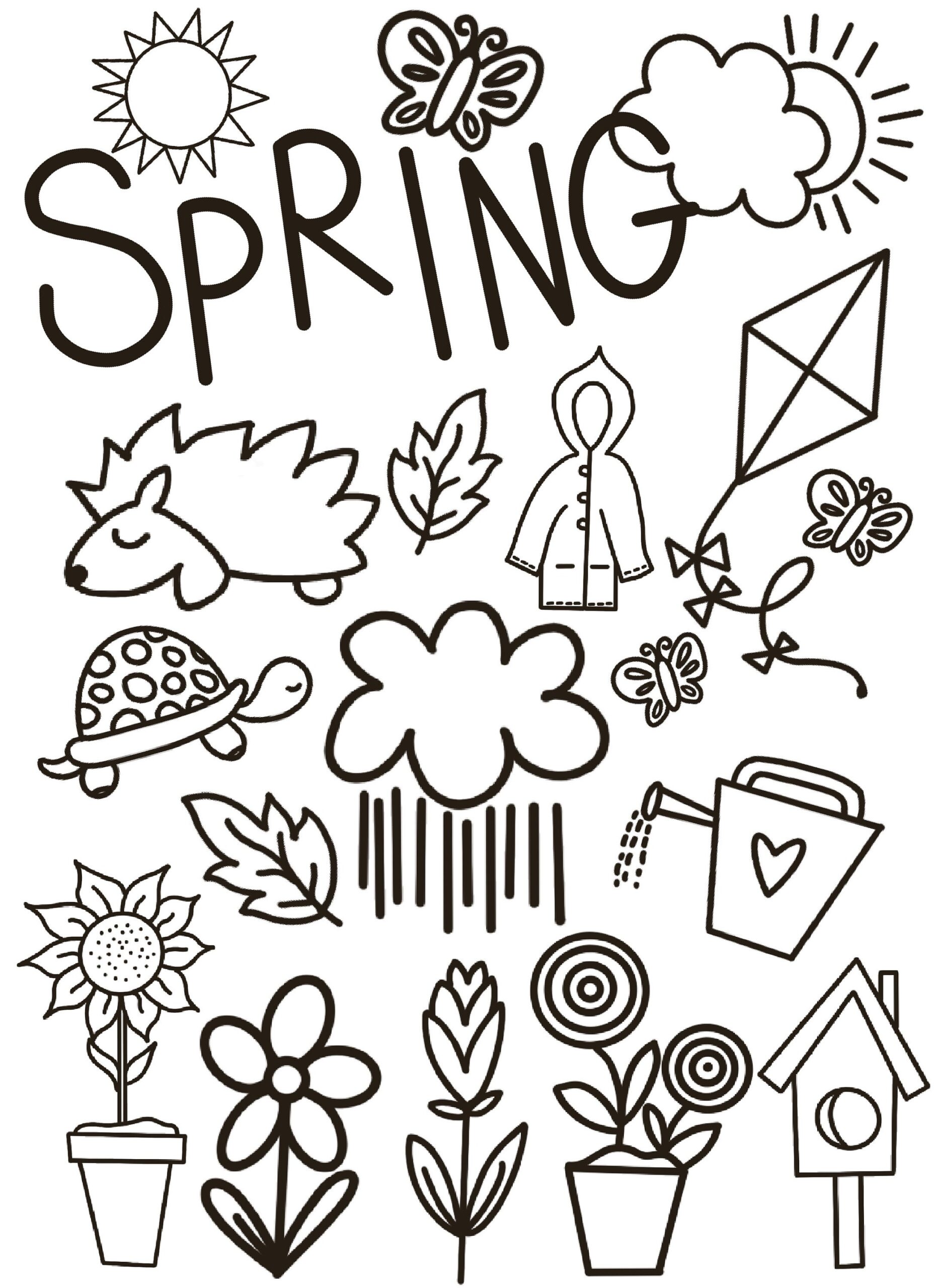 Spring Coloring Page Kids Activity Sheet digital Download Etsy Spring Coloring Page Kids Activity Sheet digital Download Etsy