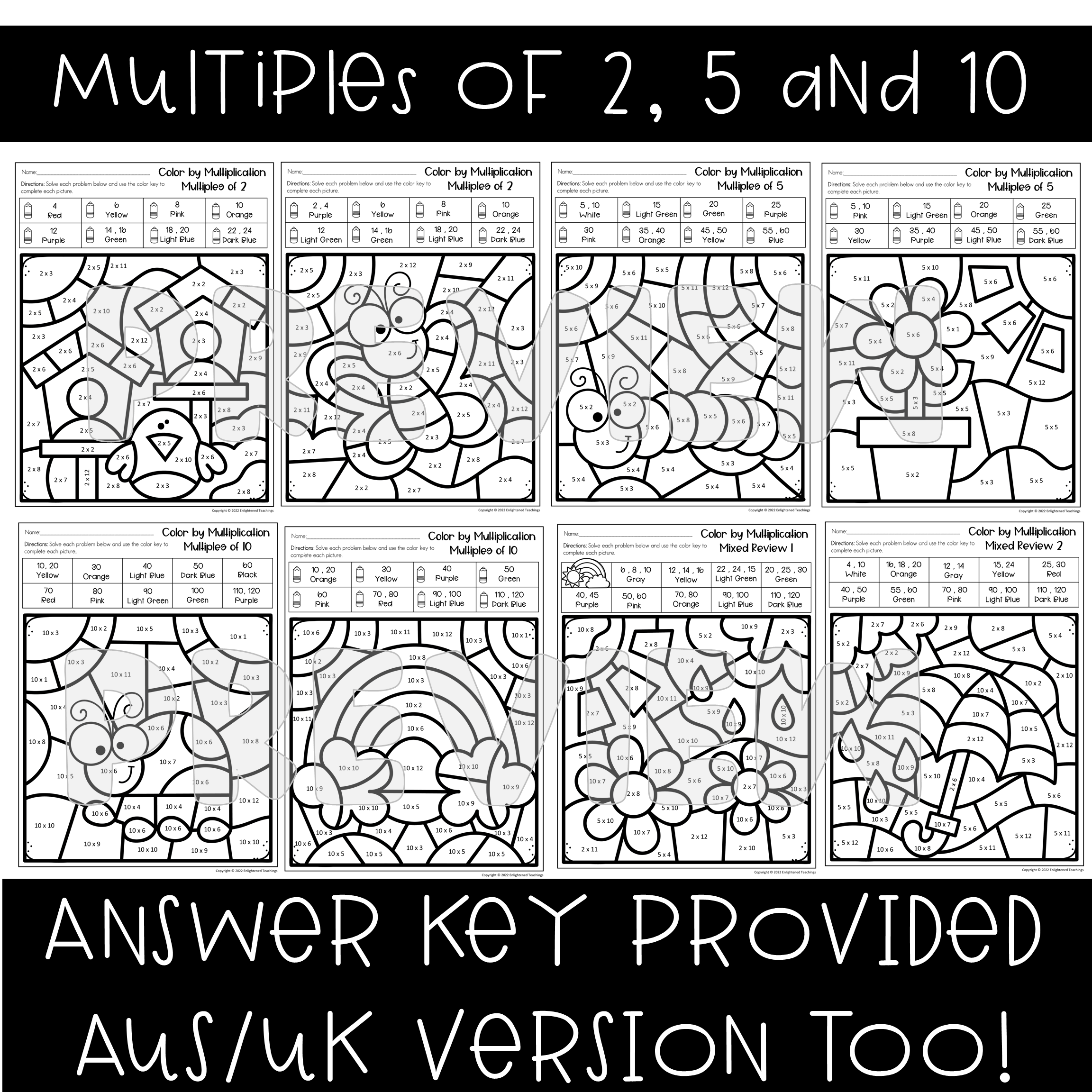 spring multiplication color by number spring multiplication color by number