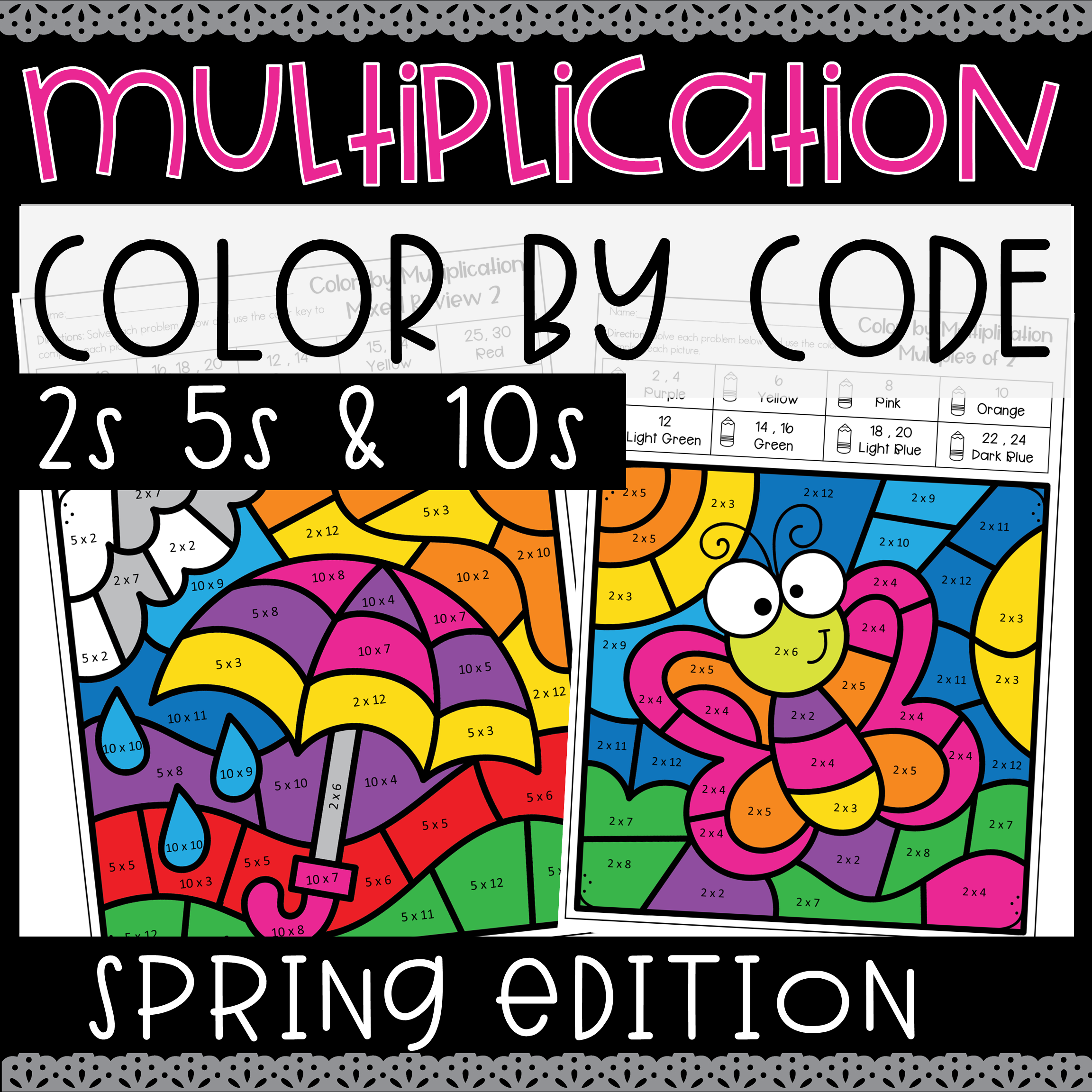 Spring Multiplication Color By Code Number NO PREP Coloring Worksheets Made By Teachers Spring Multiplication Color By Code Number NO PREP Coloring Worksheets Made By Teachers