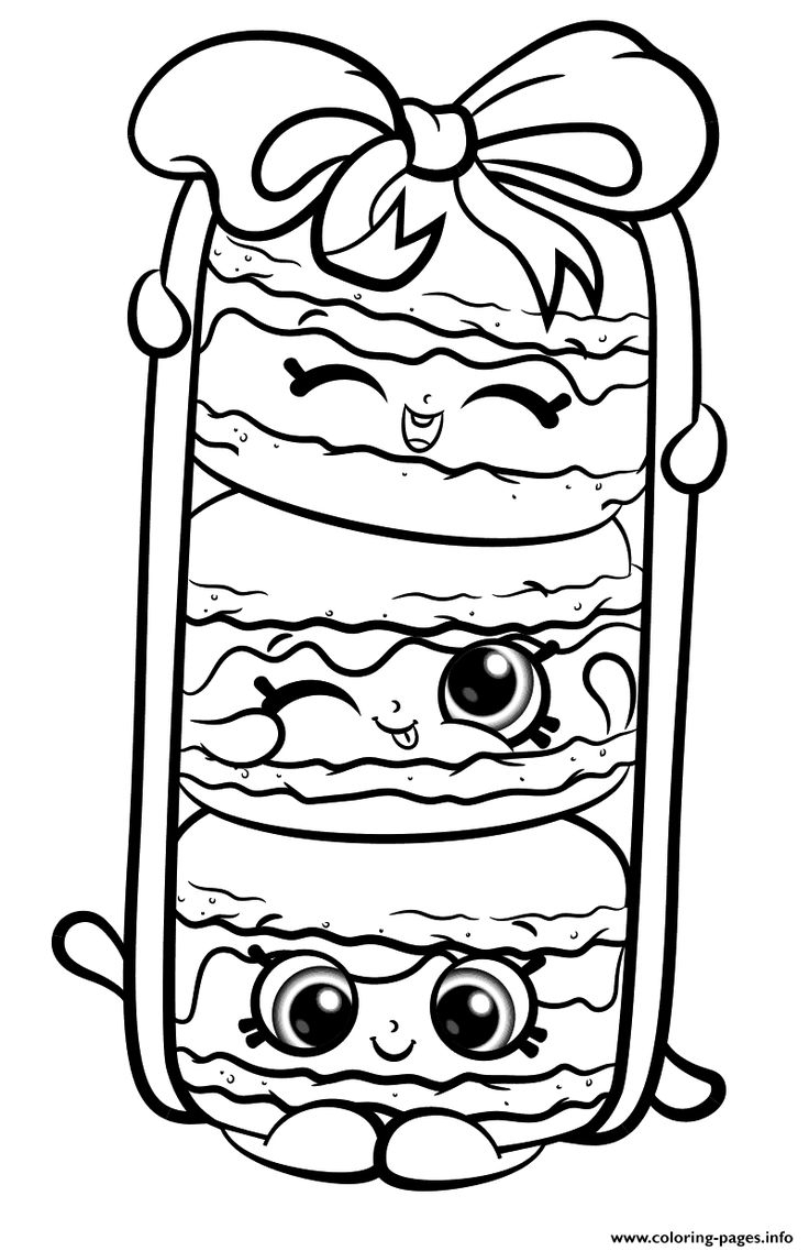 Stack Le Macarons From Shopkins Season 8 Coloring Page Printable Shopkins Coloring Pages Free Printable 