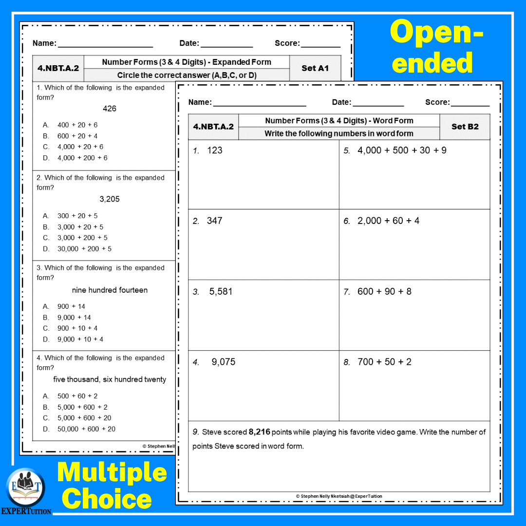 standard expanded form worksheet standard expanded form worksheet