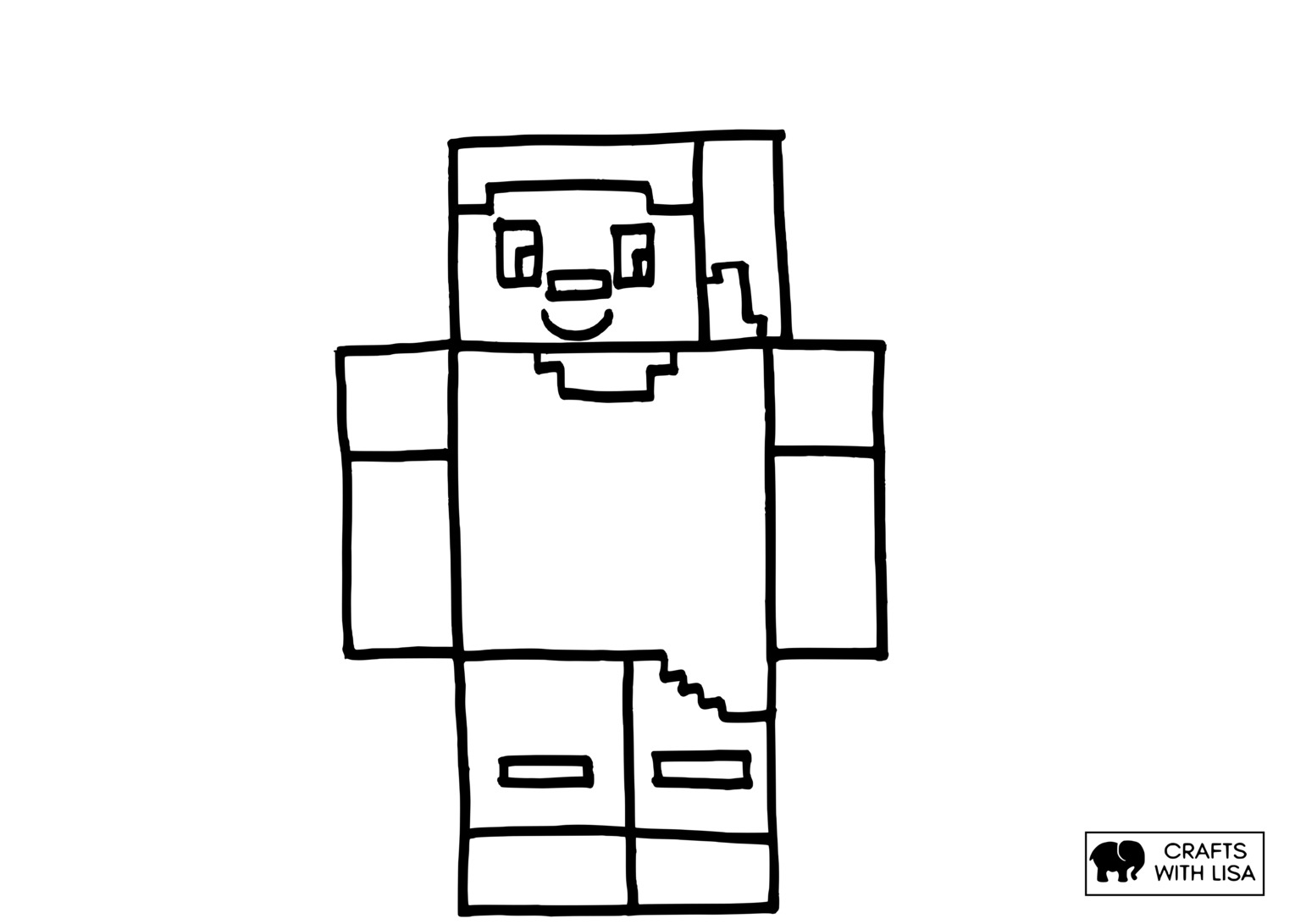 steve from minecraft coloring page