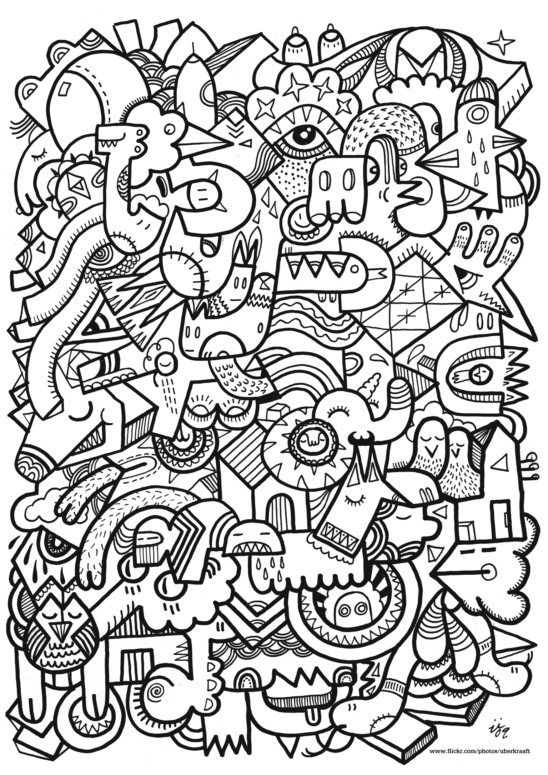 Strange Coloring Anti stress Zen Coloring Pages
