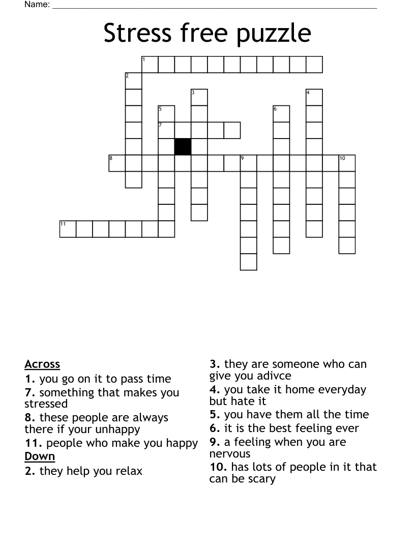 Stress Free Puzzle Crossword WordMint Stress Free Puzzle Crossword WordMint