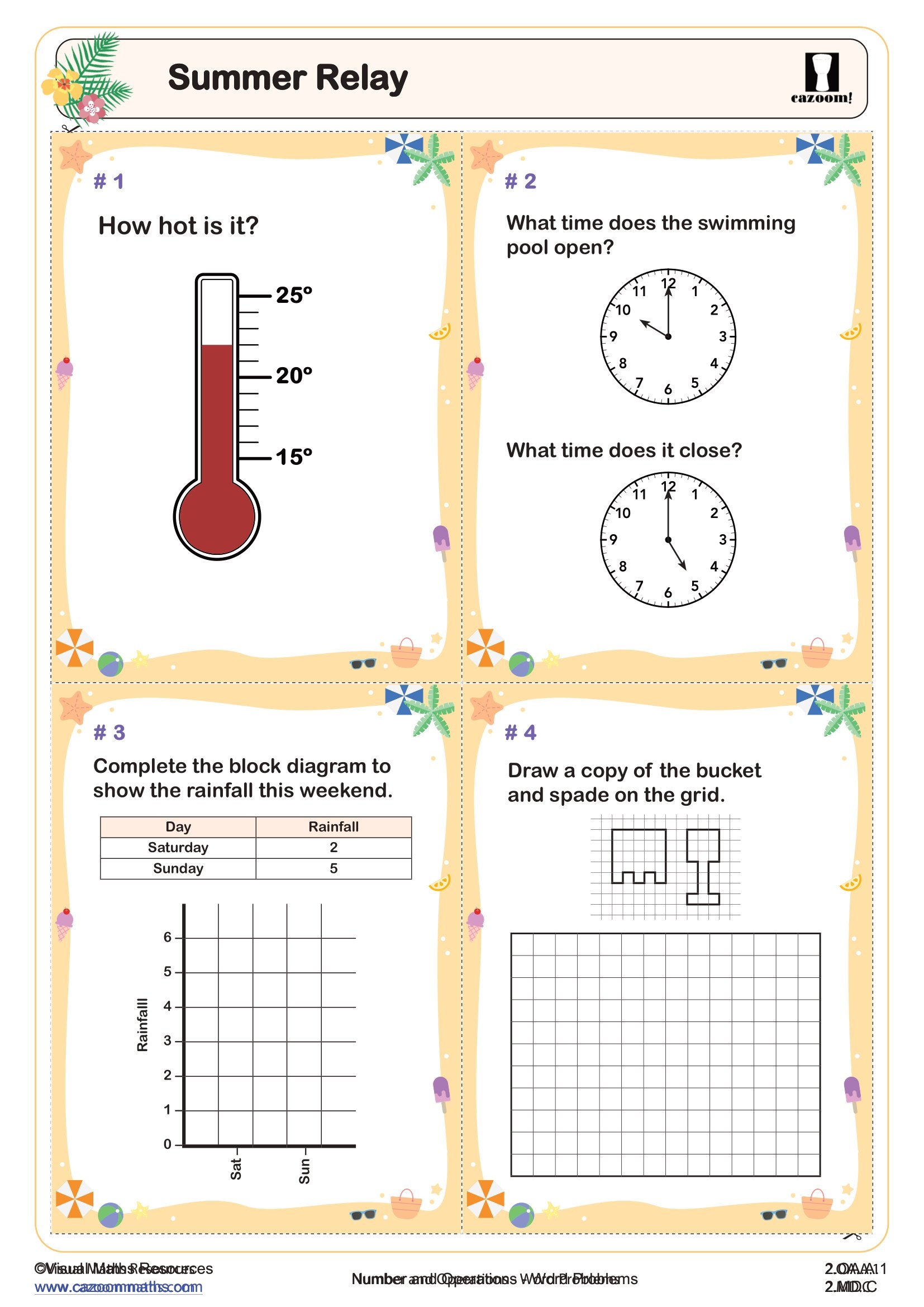 Summer Math Worksheets Printable PDF Math Worksheets Cazoom Math Summer Math Worksheets Printable PDF Math Worksheets Cazoom Math