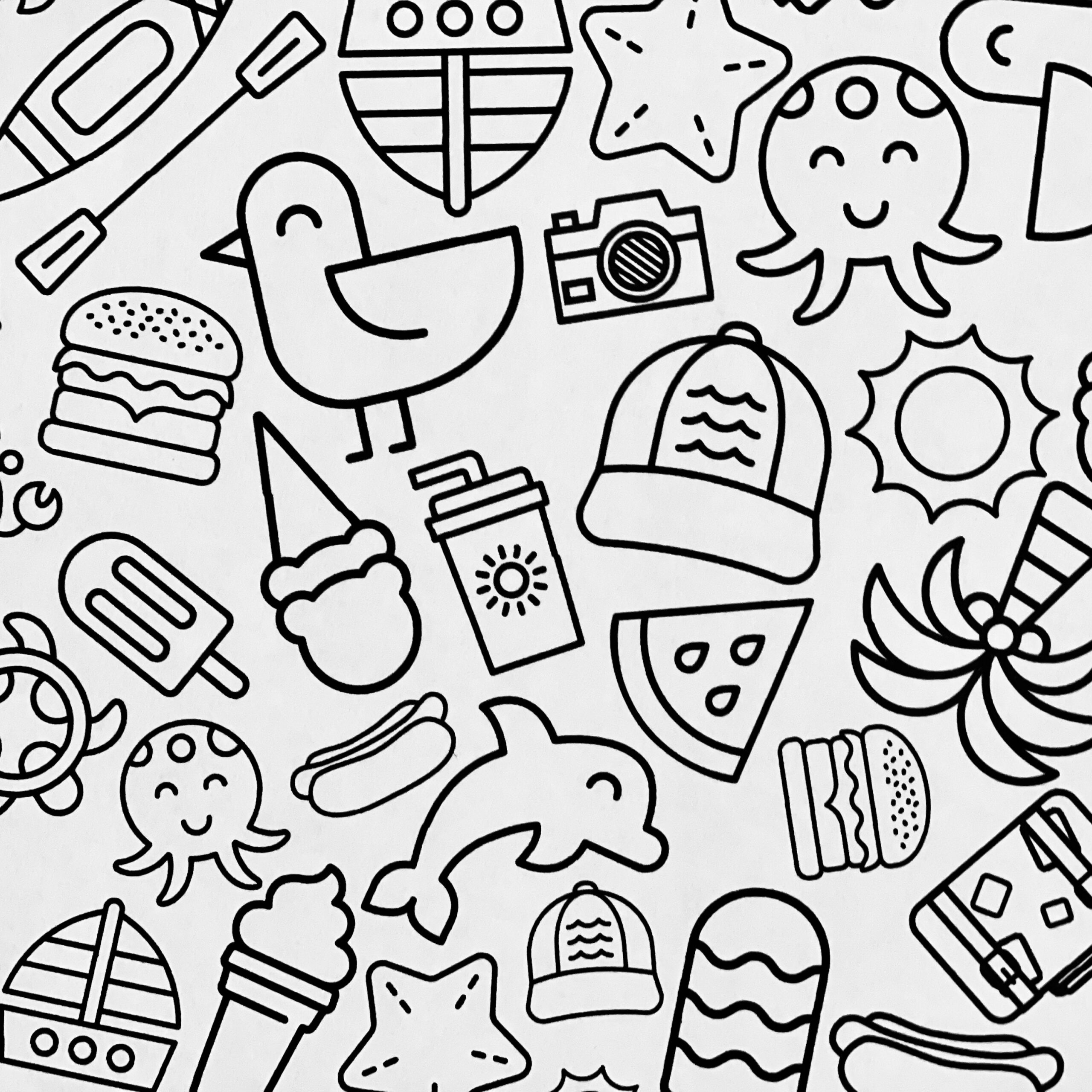 Summer Printable Large Coloring Poster digital Download School Classroom Or Home Big Coloring Page Easy To Print Etsy Summer Printable Large Coloring Poster digital Download School Classroom Or Home Big Coloring Page Easy To Print Etsy