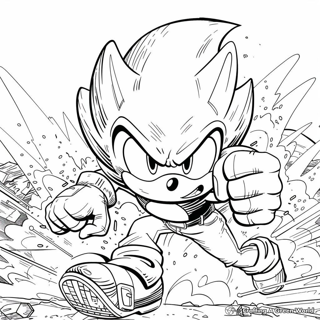 Super Sonic Movie Coloring Pages Free Printable 