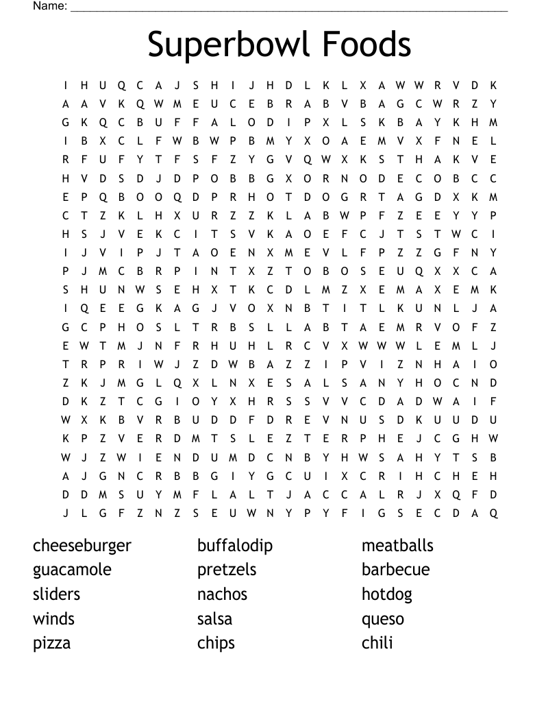 word search super bowl