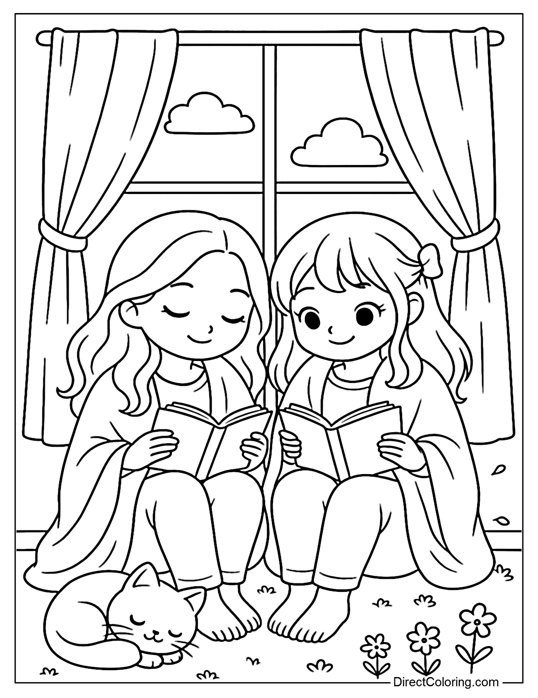 Sweet Girl Friends Coloring Pages Free PDF To Download And Print