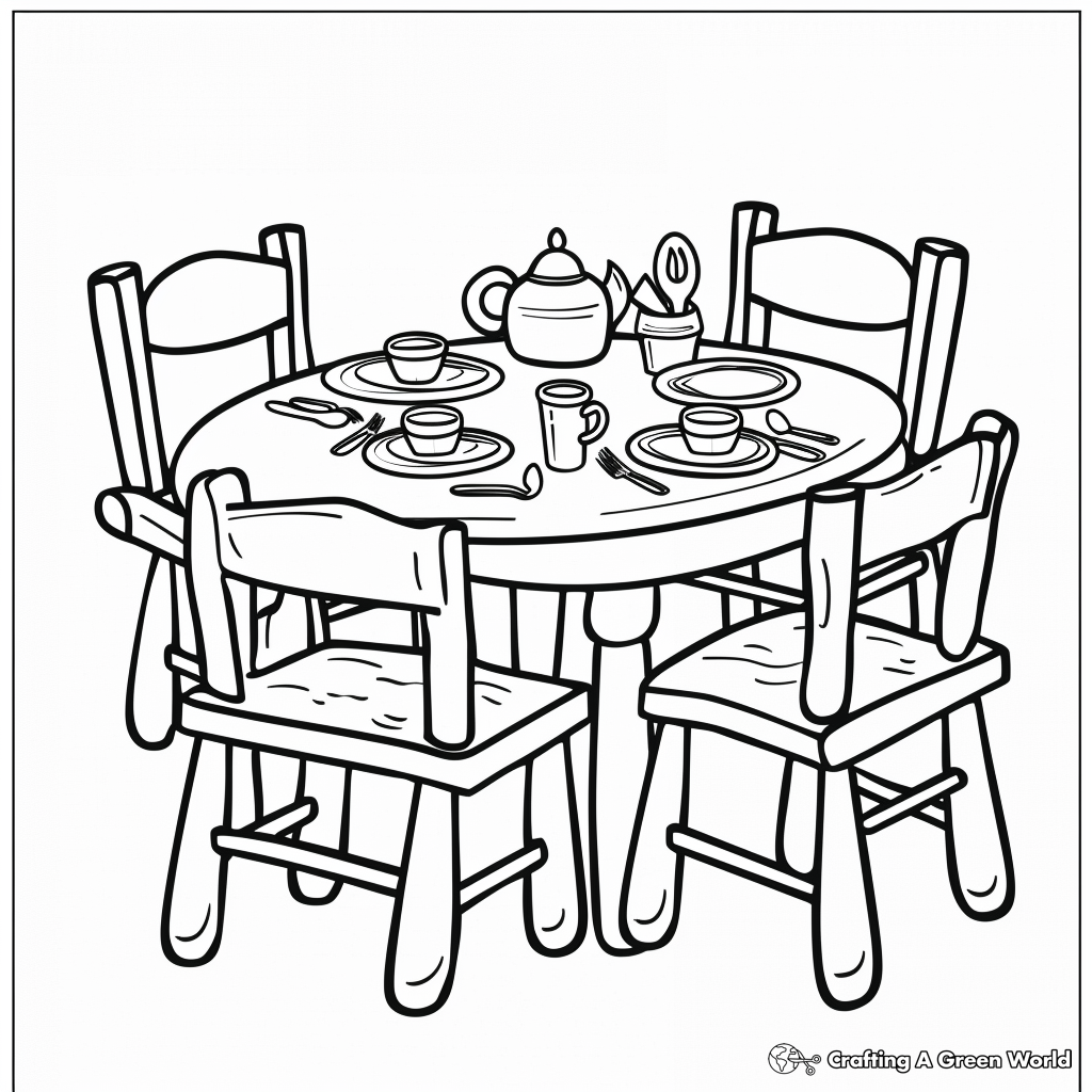 Table Coloring Pages Free Printable 