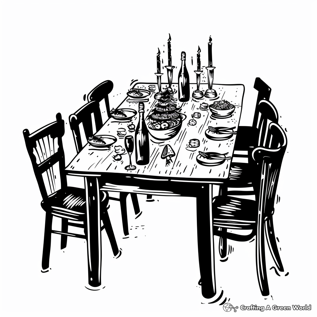 Table Coloring Pages Free Printable 