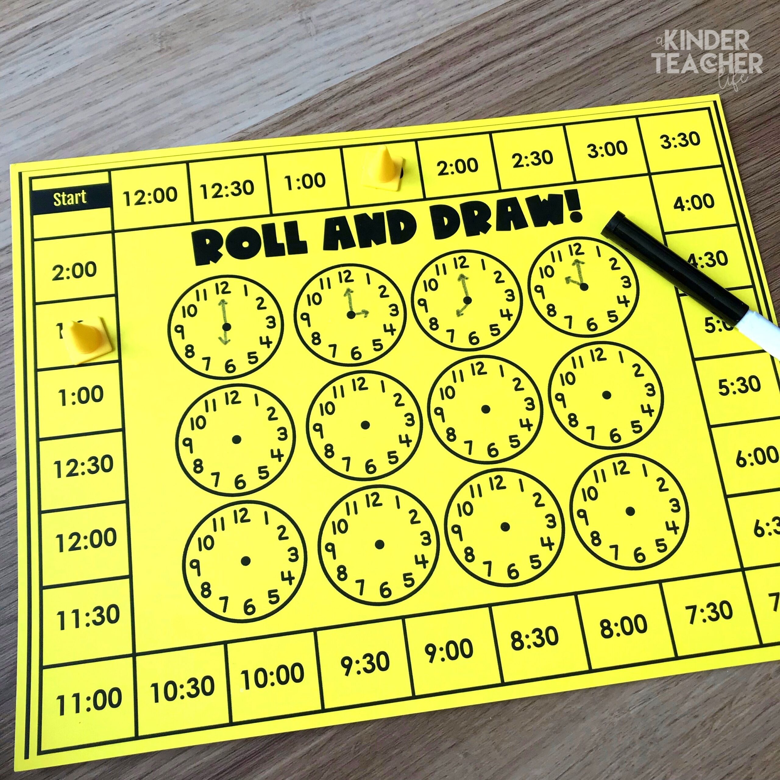 Telling Time Using Hands on Math Centers A Kinderteacher Life