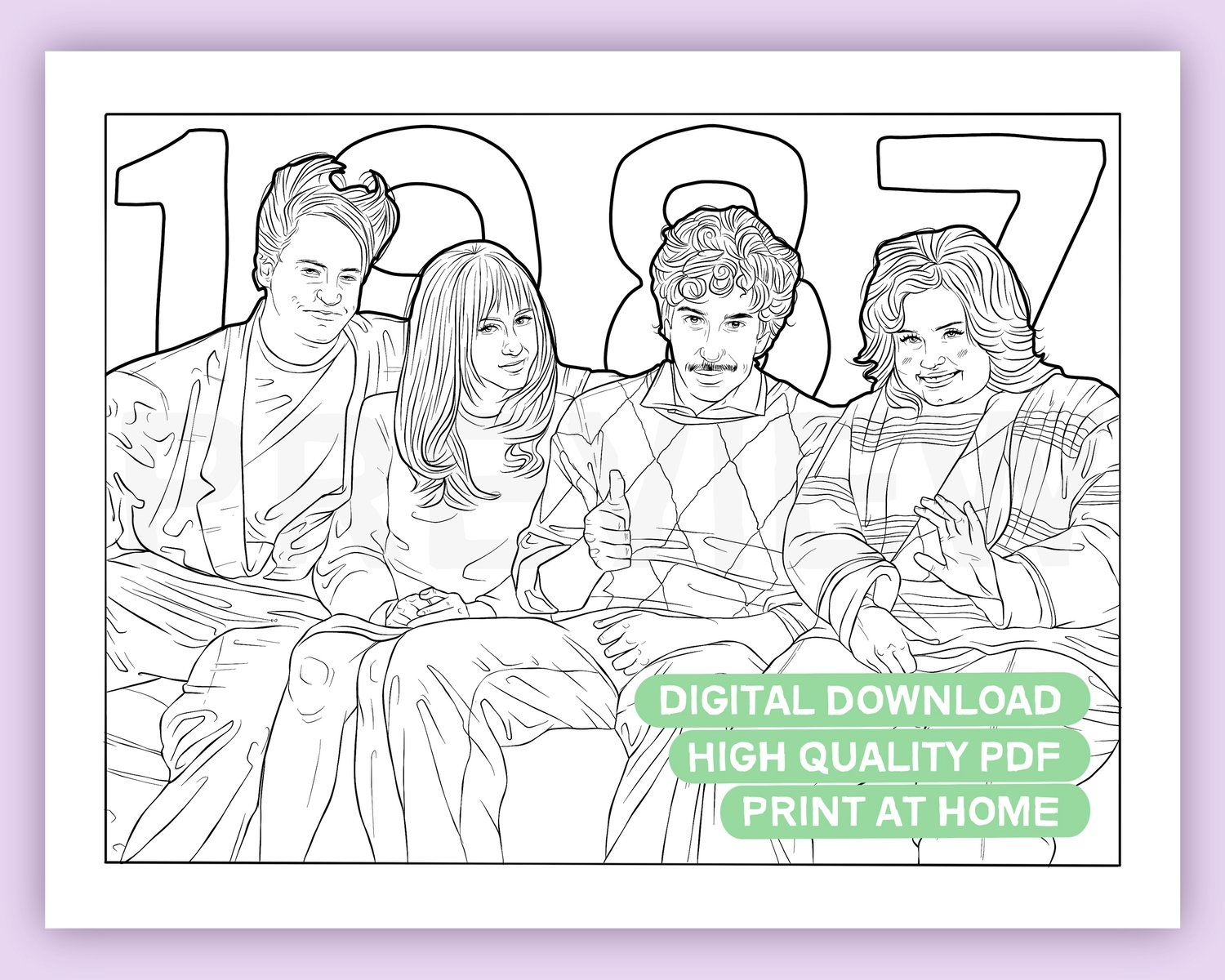 Thanksgiving Friends TV Show Printable Coloring Page High Quality PDF Digital Download Payhip Thanksgiving Friends TV Show Printable Coloring Page High Quality PDF Digital Download Payhip
