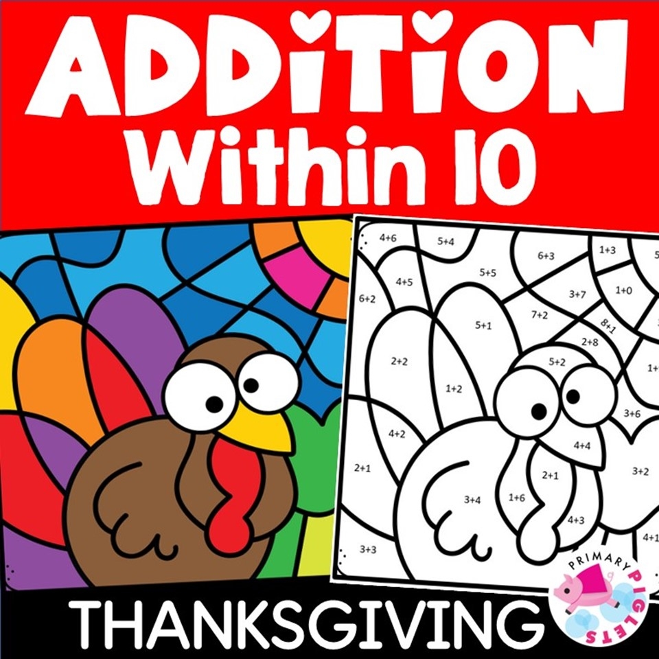 thanksgiving math coloring worksheets