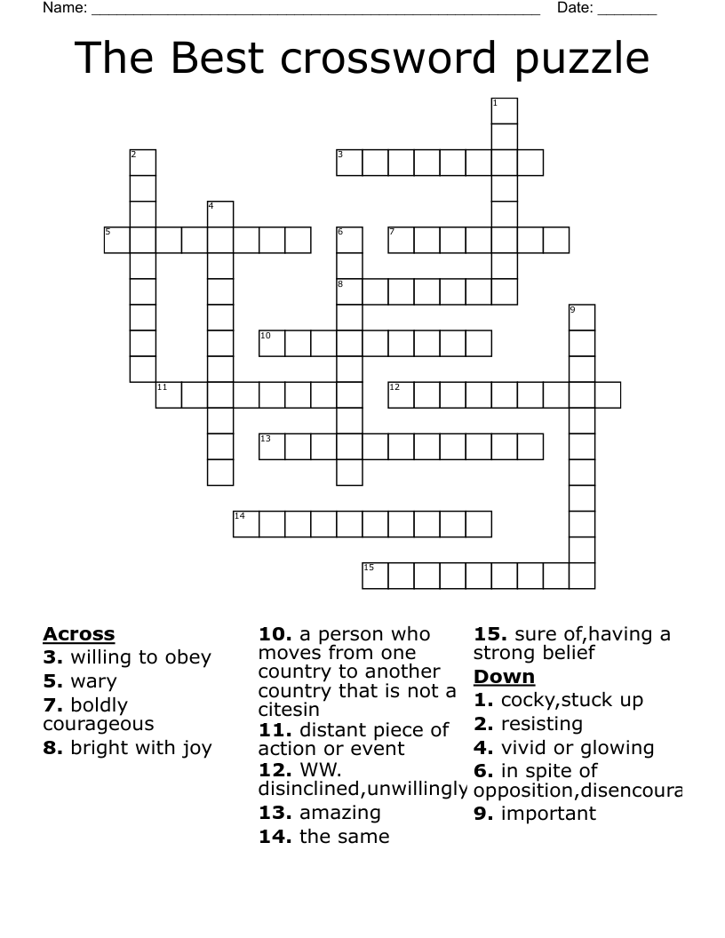 The Best Crossword Puzzle WordMint