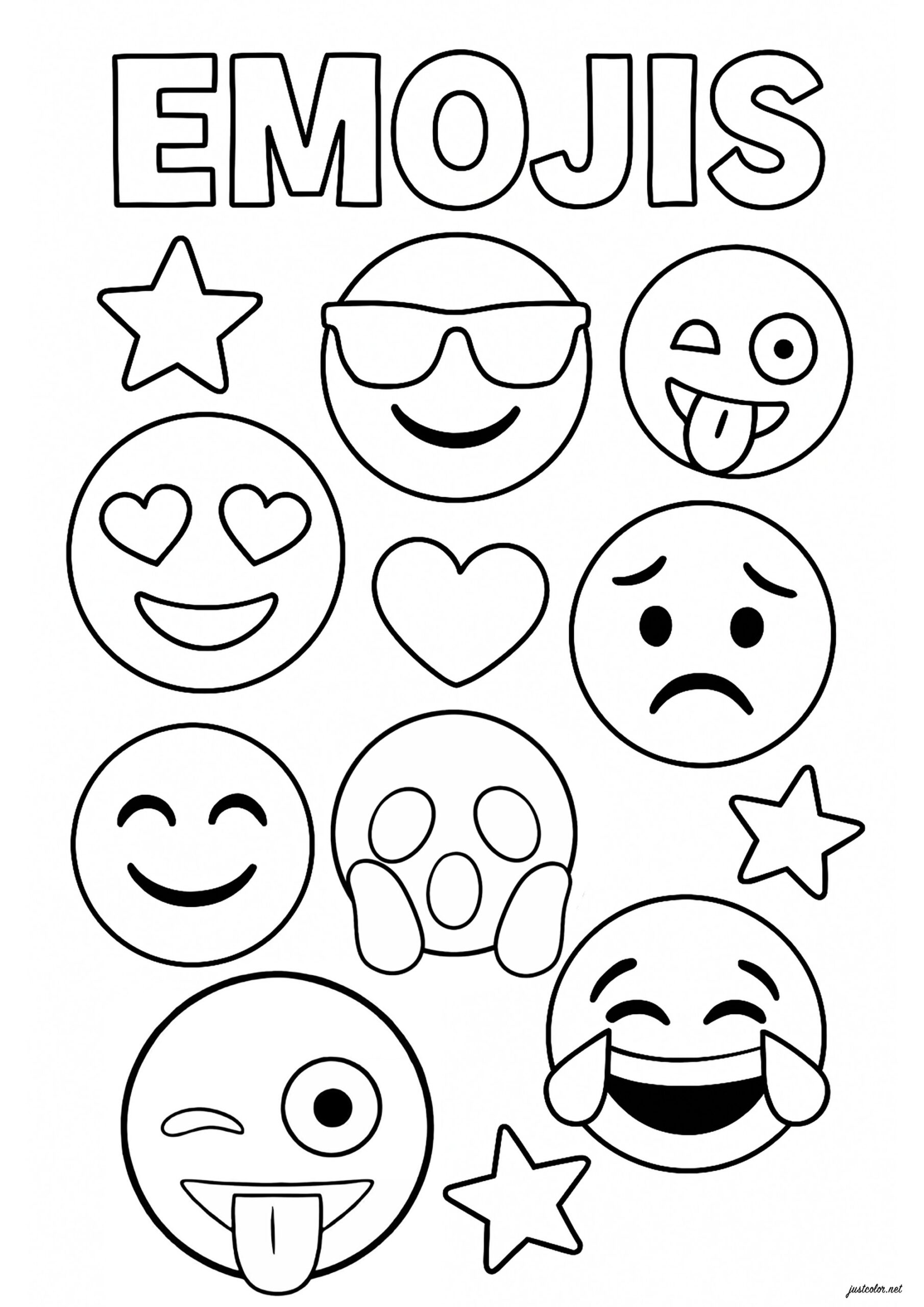 The Best known Emojis Emoji Coloring Pages