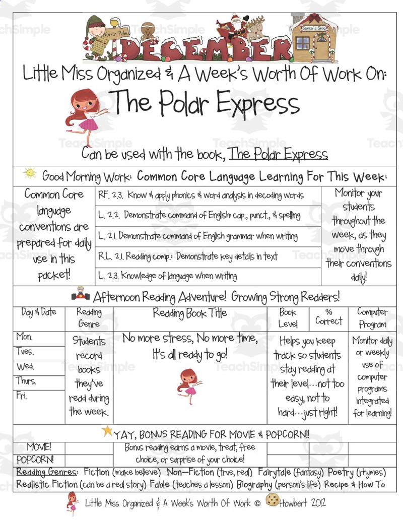 The Polar Express Reading Activity Packet By Teach Simple The Polar Express Reading Activity Packet By Teach Simple