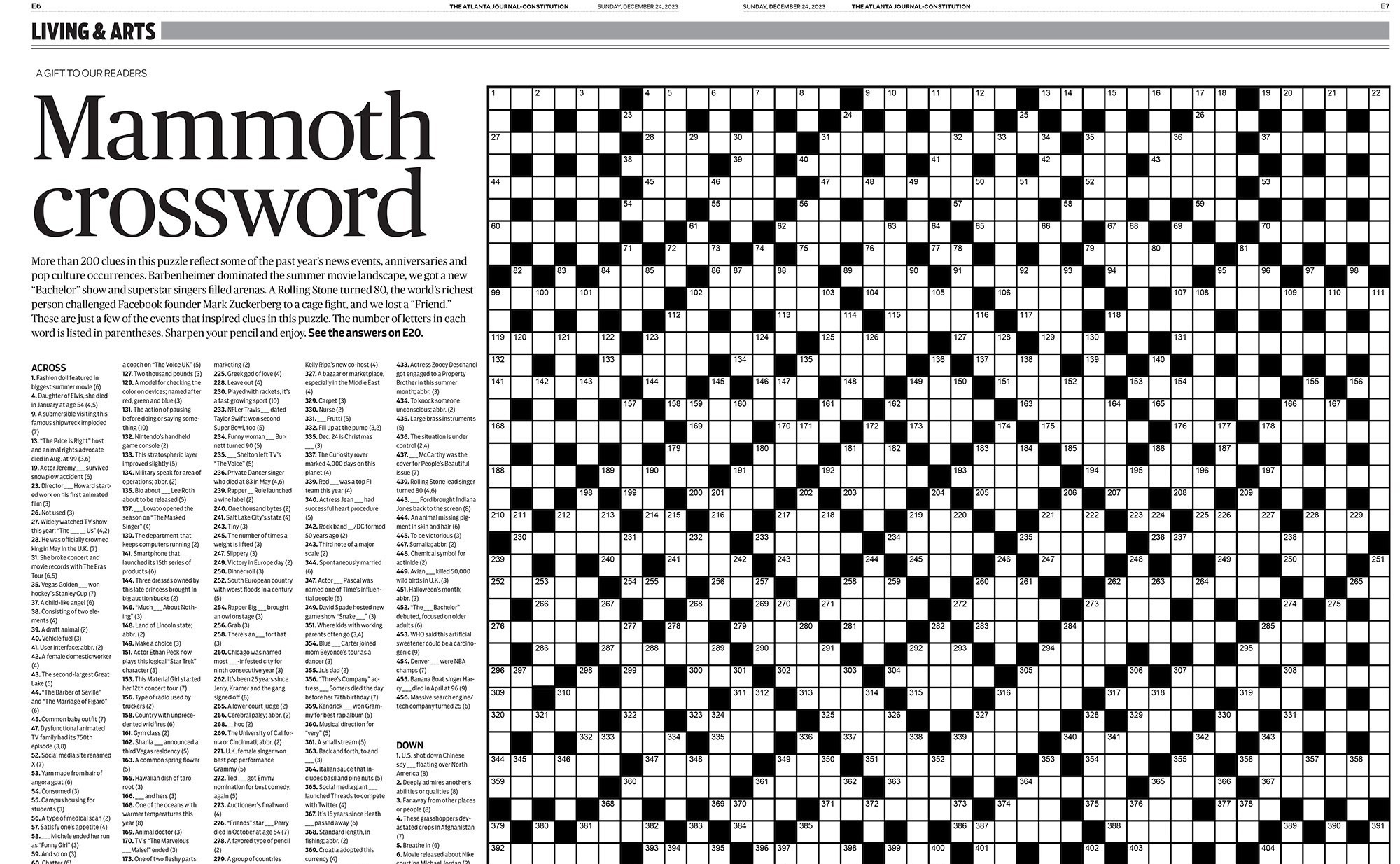 The Year In Review Mammoth Crossword Puzzle In Sunday s Print Edition The Year In Review Mammoth Crossword Puzzle In Sunday s Print Edition