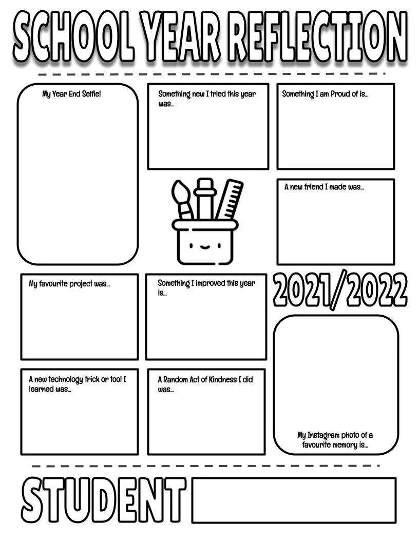 end of year worksheet