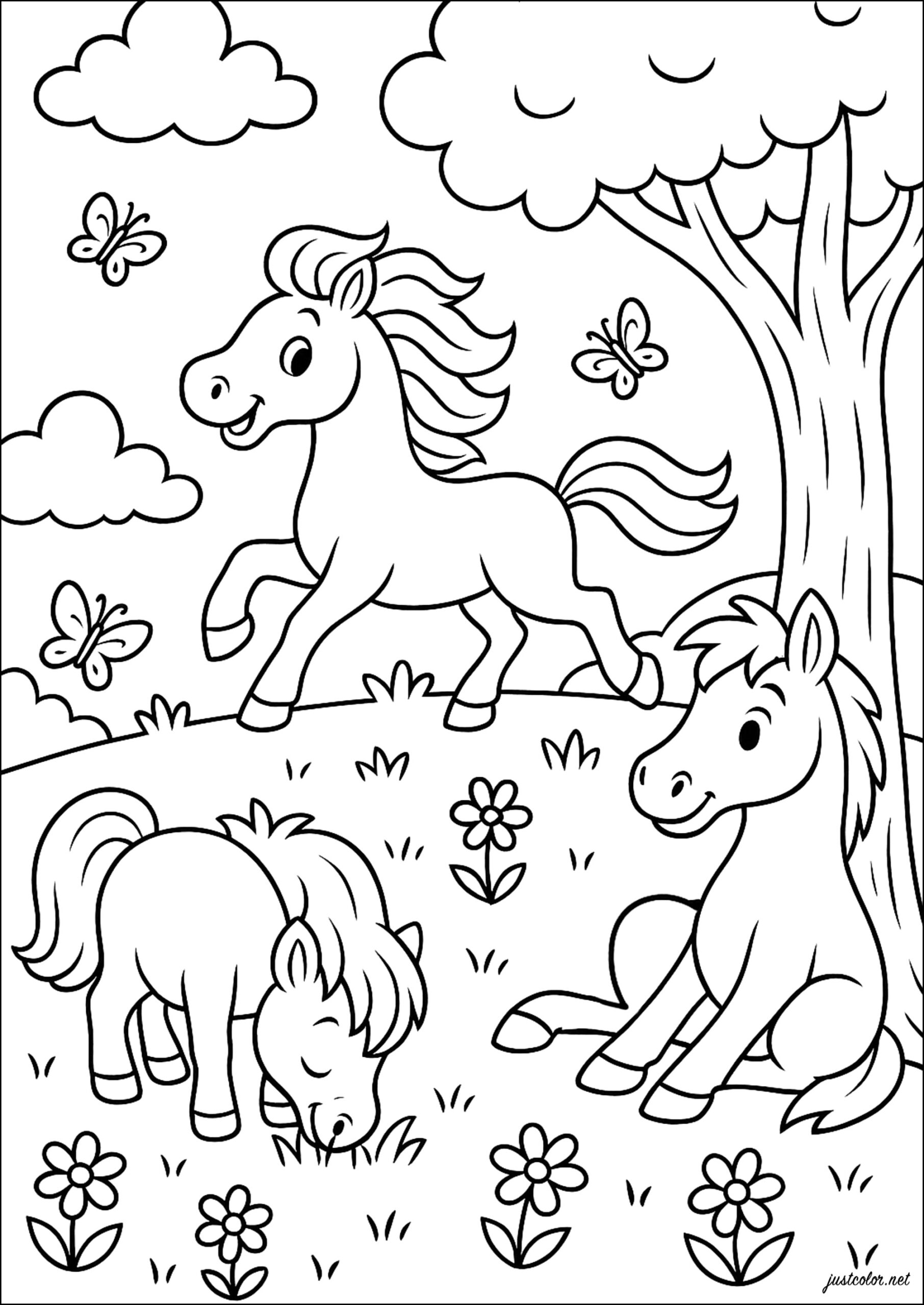 horse printable colouring pages