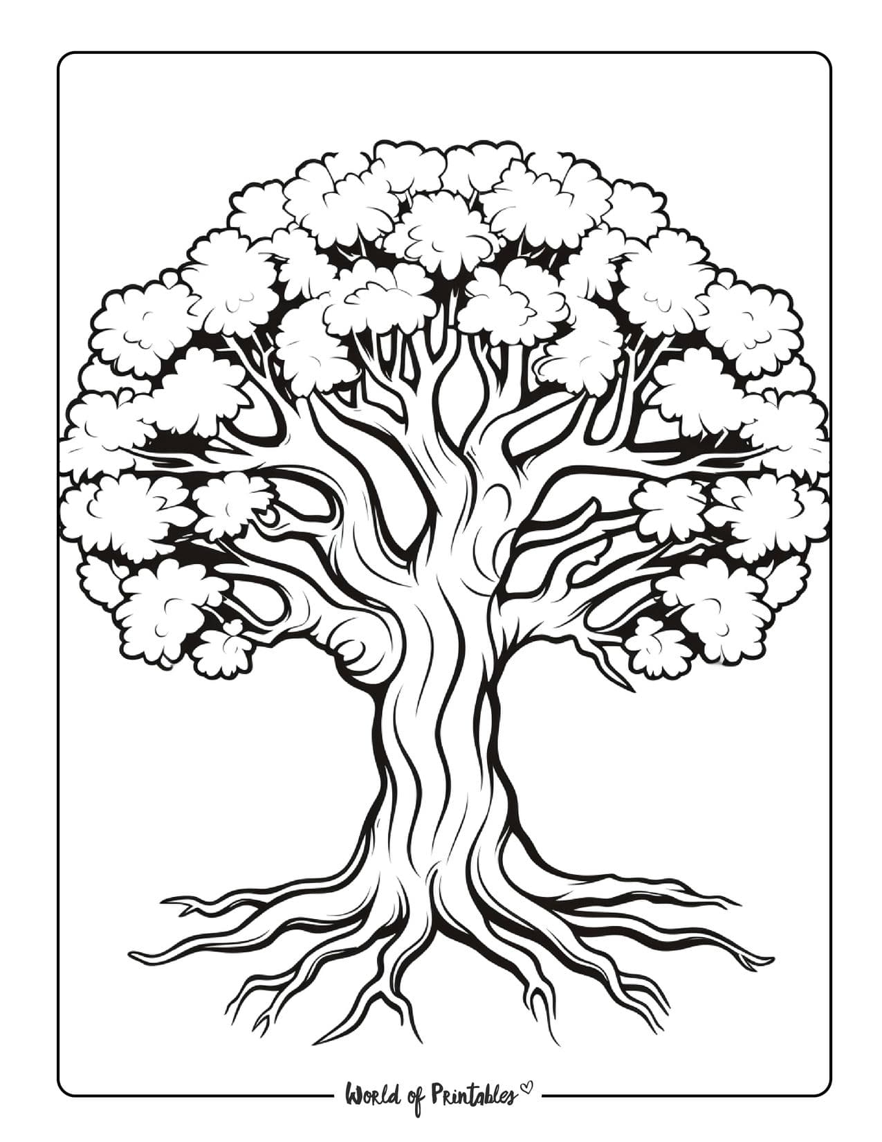 Tree Coloring Pages World Of Printables Tree Coloring Pages World Of Printables