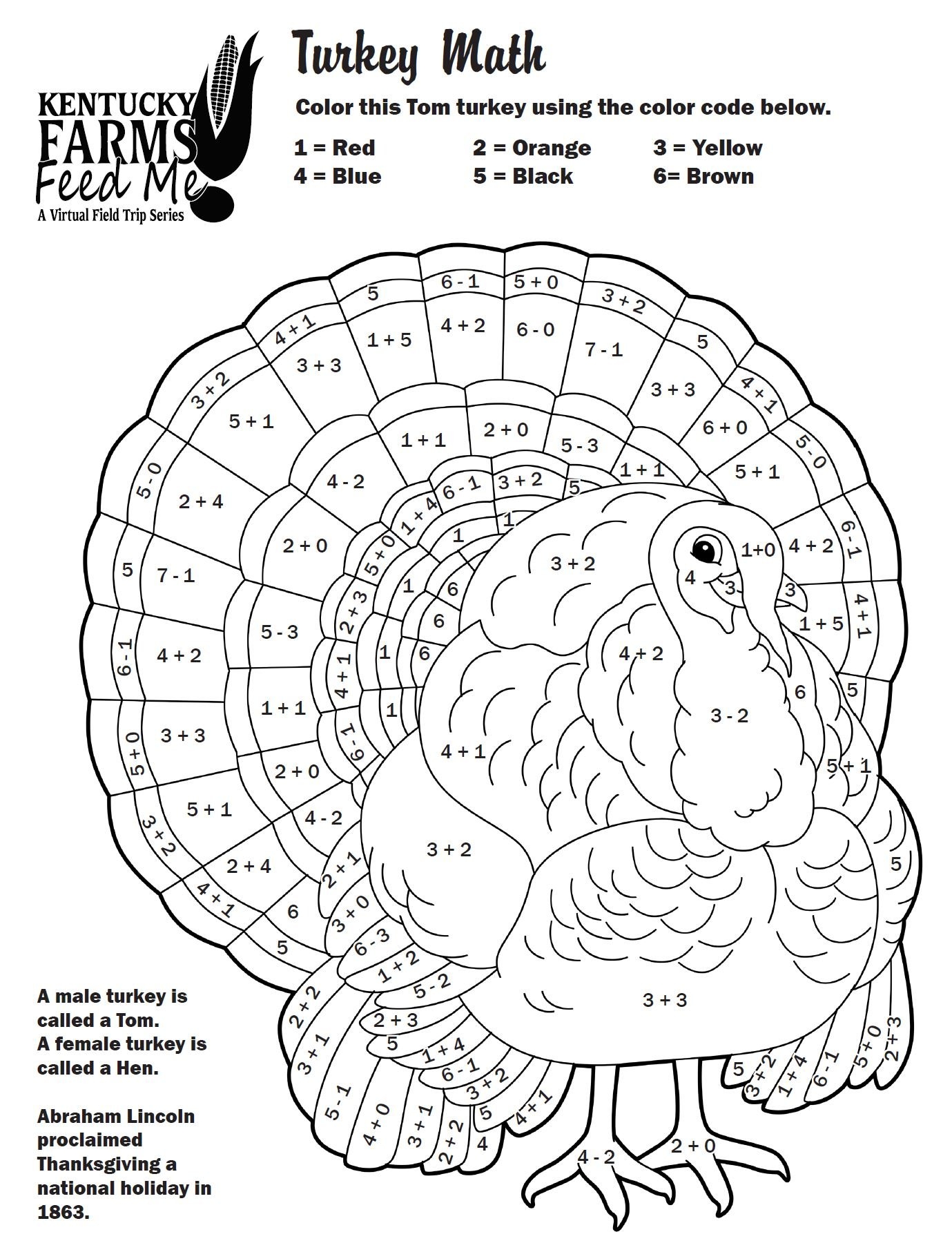 Turkey Color By Number Worksheets TeachKyAg Turkey Color By Number Worksheets TeachKyAg