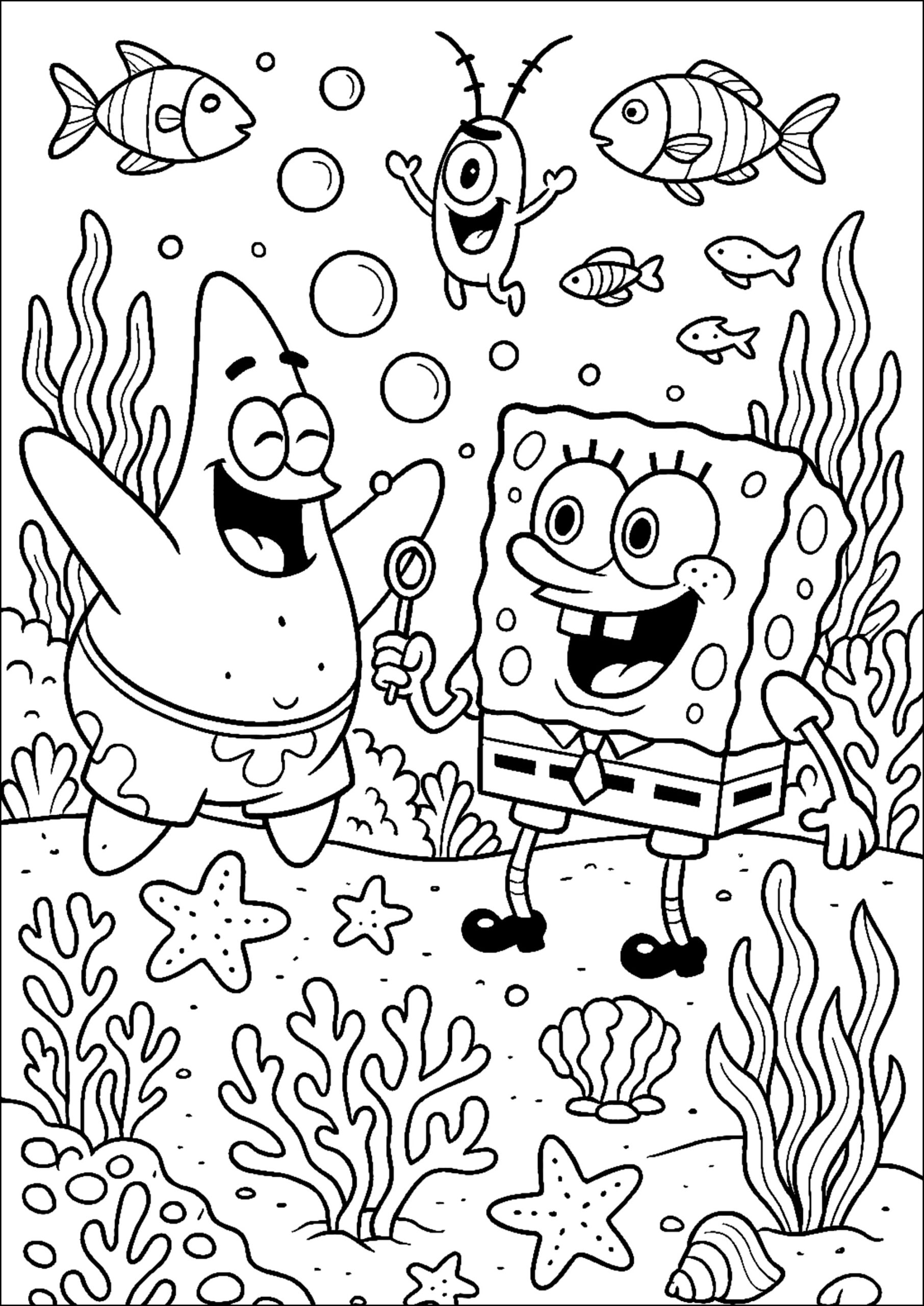 Underwater Adventure For Bob And His Friend Patrick SpongeBob Coloring Pages Underwater Adventure For Bob And His Friend Patrick SpongeBob Coloring Pages