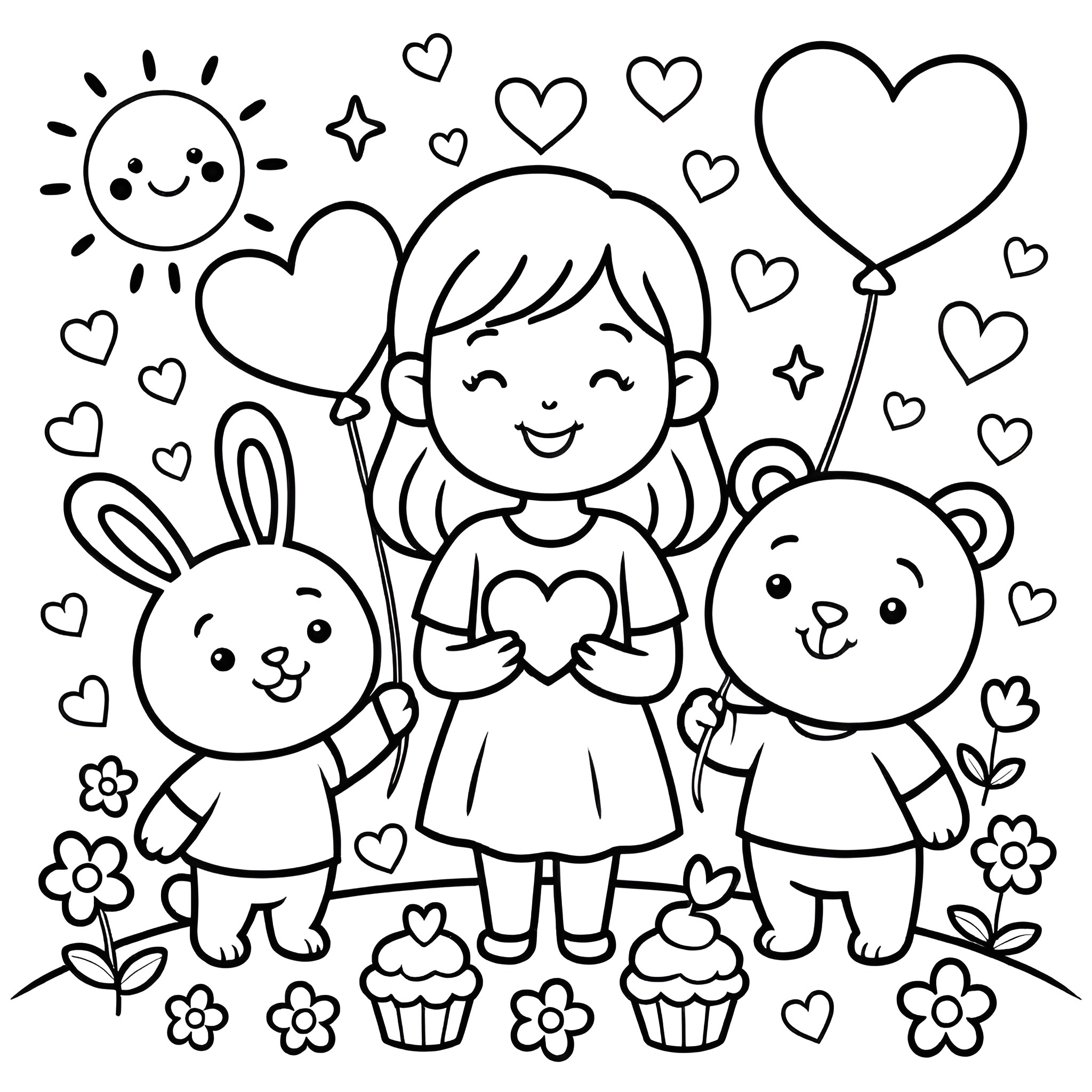Valentines Coloring Pages For Kids Coloring Pages Mimi Panda