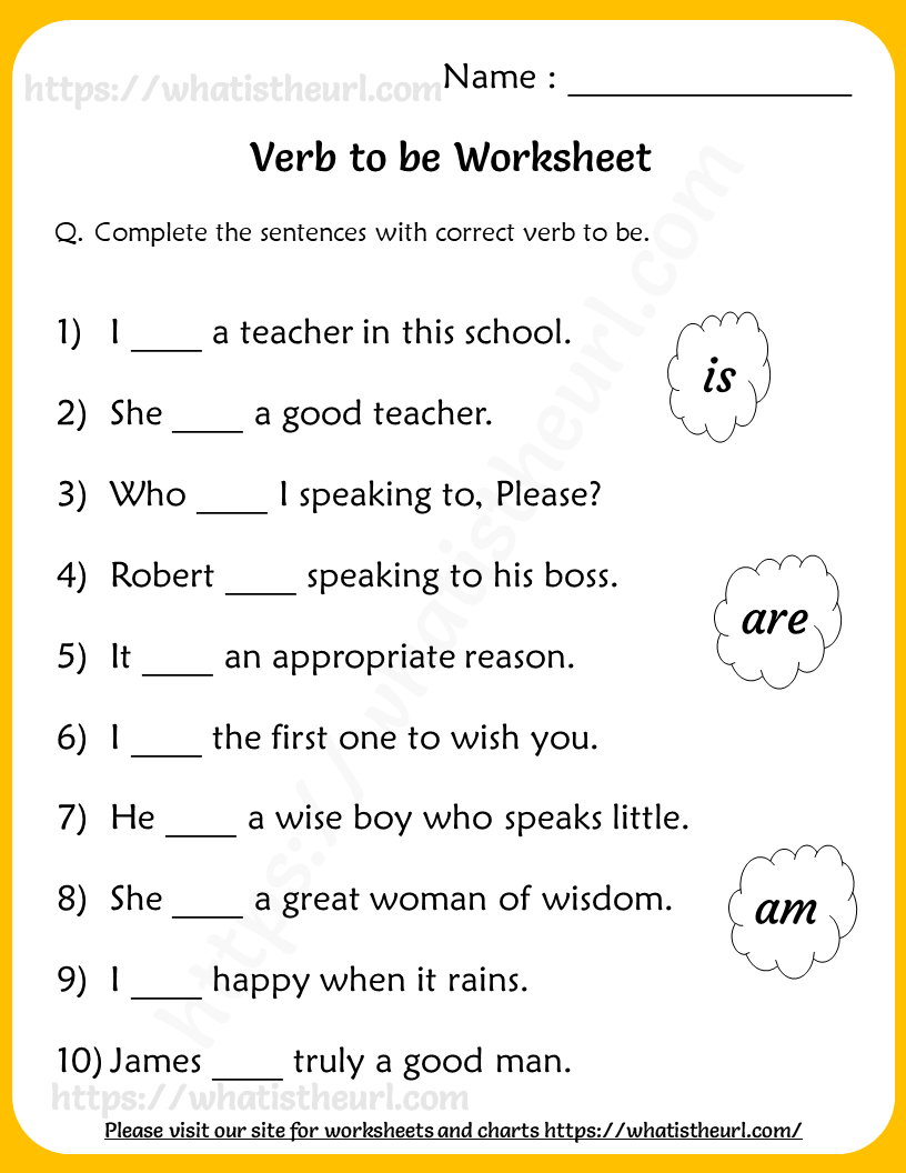 Verb To Be Worksheets For Grade 2 Your Home Teacher