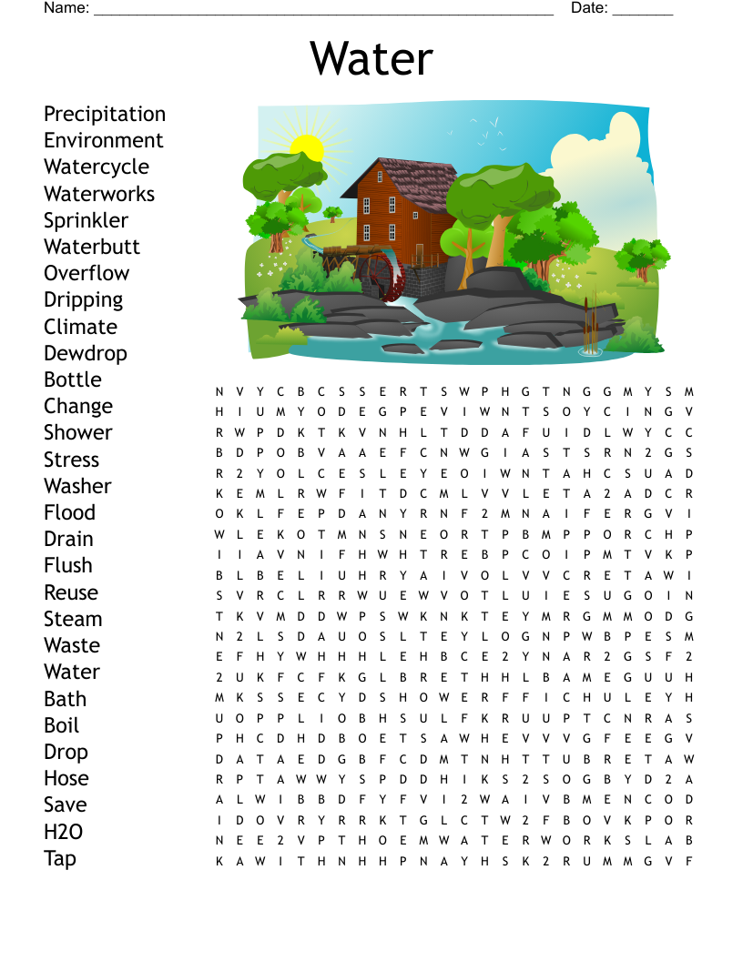 Water Word Search WordMint Water Word Search WordMint