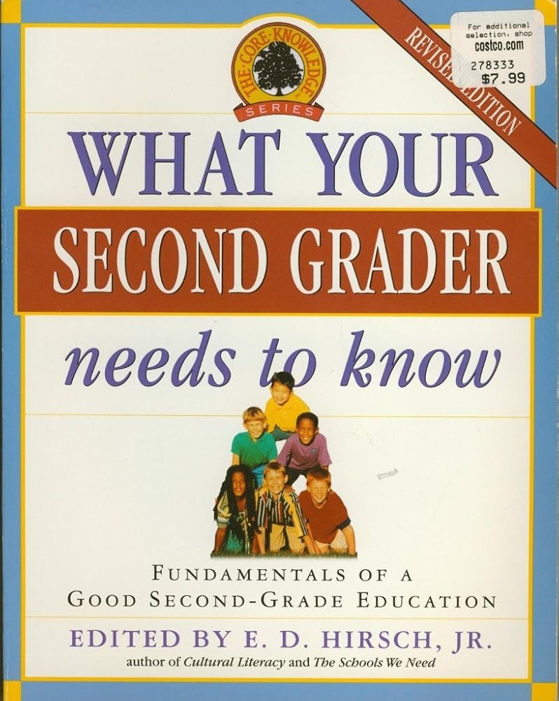 What Your Second Grader Needs To Know Fundamentals Of A Good Second Grade Education Revised Core Knowledge Series Hirsch Jr E D 9780385318433 Amazon Books What Your Second Grader Needs To Know Fundamentals Of A Good Second Grade Education Revised Core Knowledge Series Hirsch Jr E D 9780385318433 Amazon Books