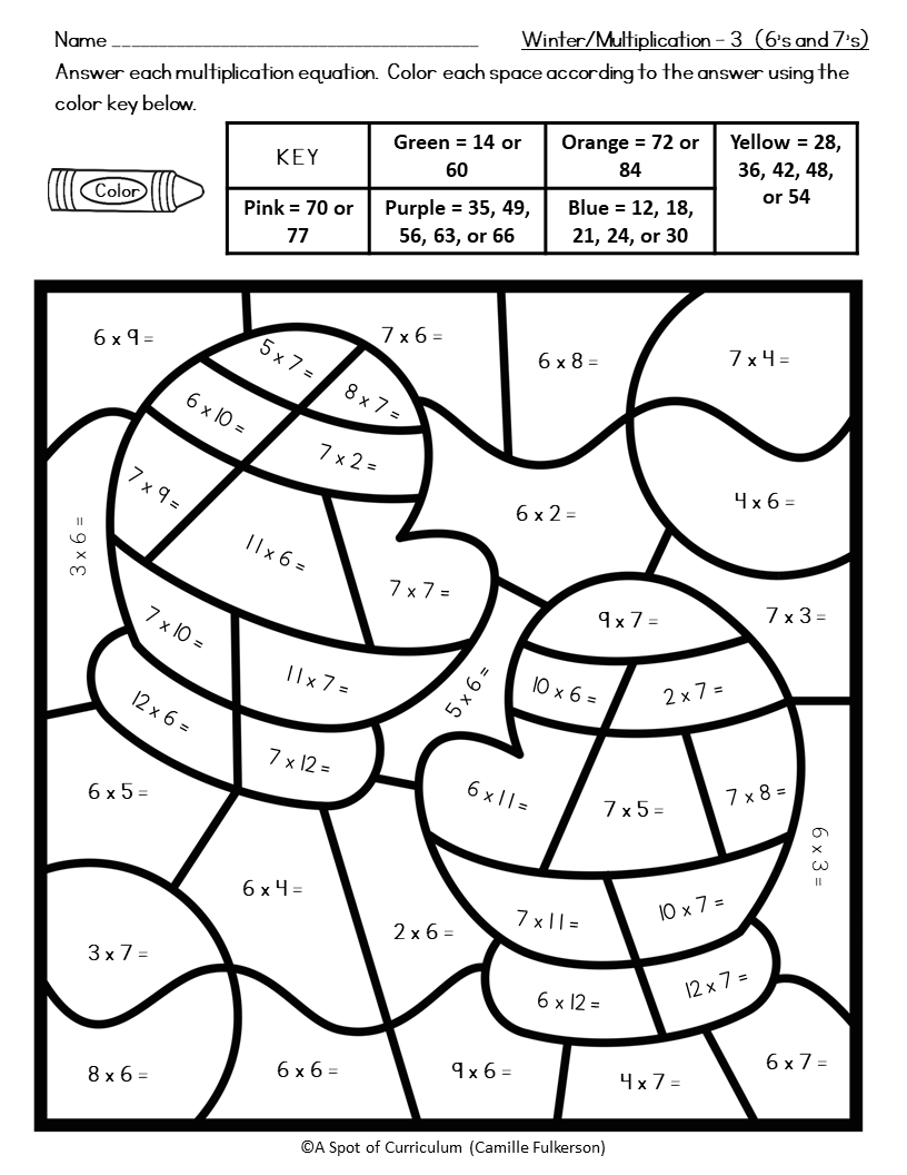 Winter Coloring Pages Multiplication Color By Number Classful Winter Coloring Pages Multiplication Color By Number Classful