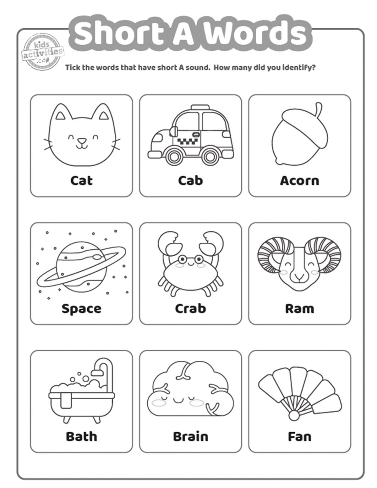 Worksheets For Short A Words Kids Activities Blog Worksheets For Short A Words Kids Activities Blog